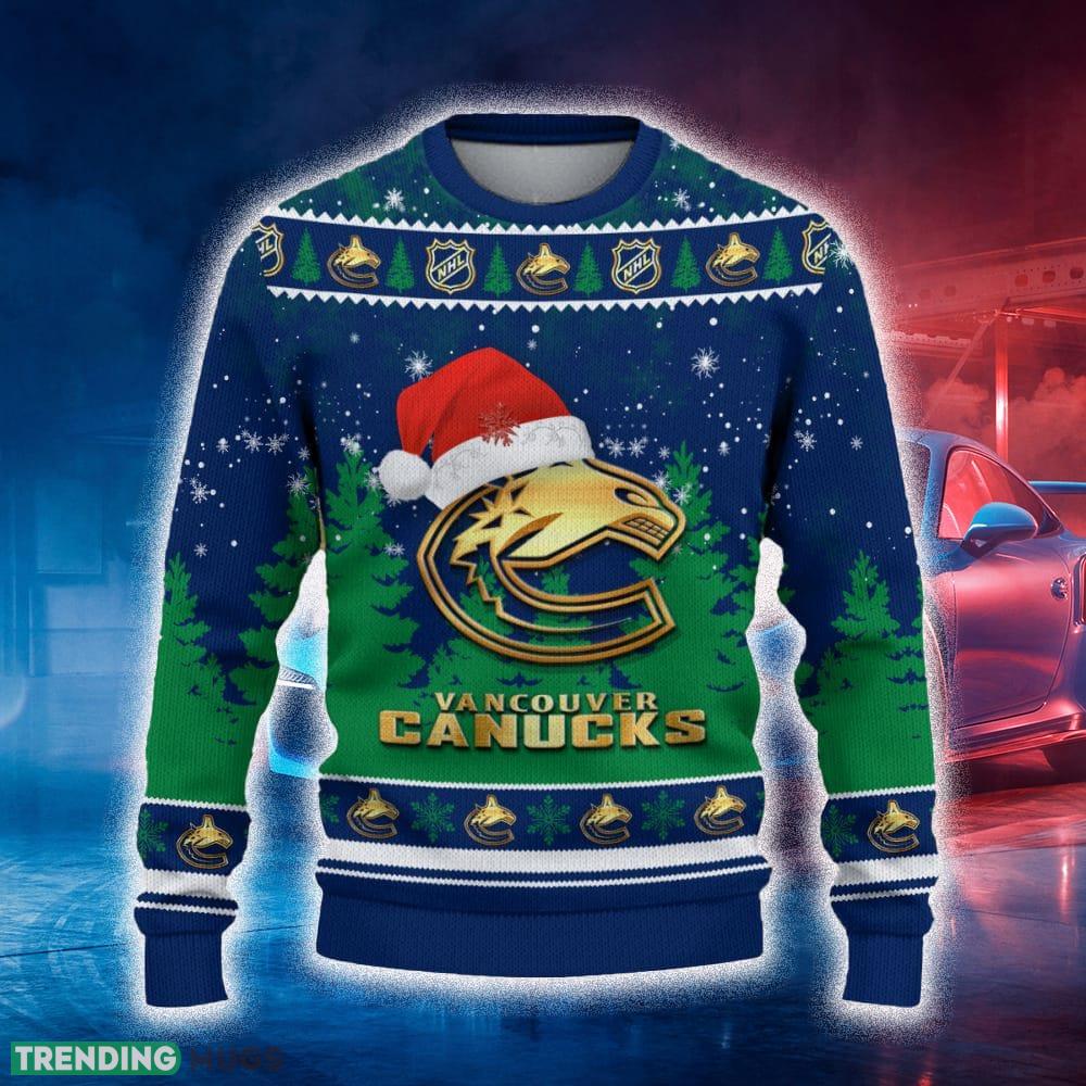 Vancouver Canucks Ugly Christmas Sweater Tree Santa Hat Car For Fans Gift Familys Holidays - Vancouver Canucks Ugly Christmas Sweater_2 Vancouver Canucks Ugly Christmas Sweater Tree Santa Hat Car For Fans Gift Familys Holidays - Vancouver Canucks Ugly Christmas Sweater_2