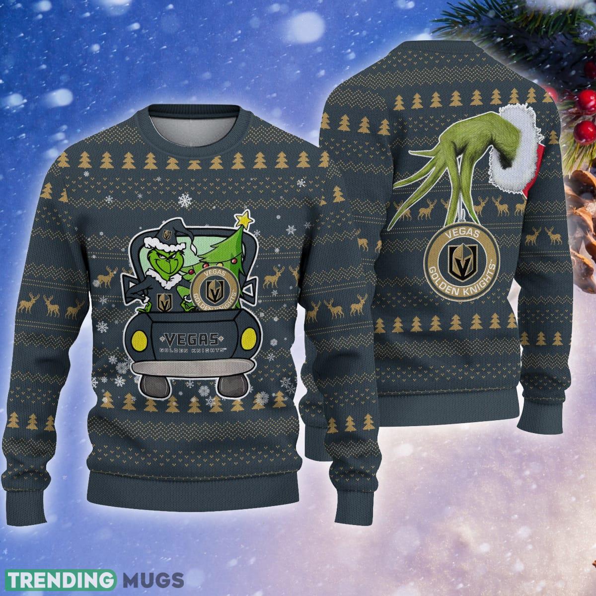 Vegas Golden Knights And Grinch Driving With Pine Trees Ugly Christmas Sweater Gift For Fans - Vegas Golden Knights And Grinch Driving With Pine Trees Ugly Christmas Sweater Gift For Fans Vegas Golden Knights And Grinch Driving With Pine Trees Ugly Christmas Sweater Gift For Fans - Vegas Golden Knights And Grinch Driving With Pine Trees Ugly Christmas Sweater Gift For Fans