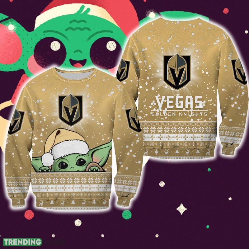 Vegas Golden Knights Christmas Baby Yoda Sweater Best For Fans Gift Christmas Holidays - Vegas Golden Knights Christmas Baby Yoda Sweater Best For Fans Gift Christmas Holidays