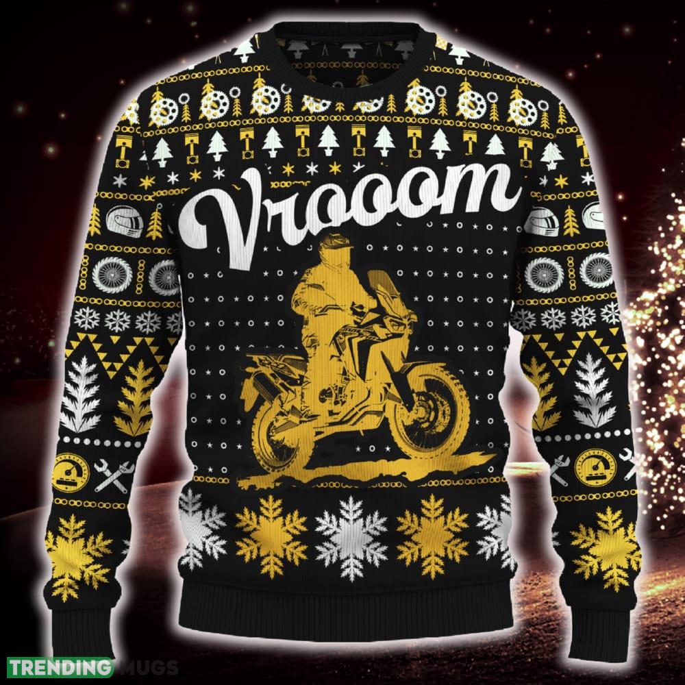 Vrooom Africa Twin Adventure Sports Motorcross Snowflakes Ugly Christmas 3D Sweater Gift Holidays - Vrooom Africa Twin Adventure Sports Ugly Christmas Sweater_ 1 Vrooom Africa Twin Adventure Sports Motorcross Snowflakes Ugly Christmas 3D Sweater Gift Holidays - Vrooom Africa Twin Adventure Sports Ugly Christmas Sweater_ 1
