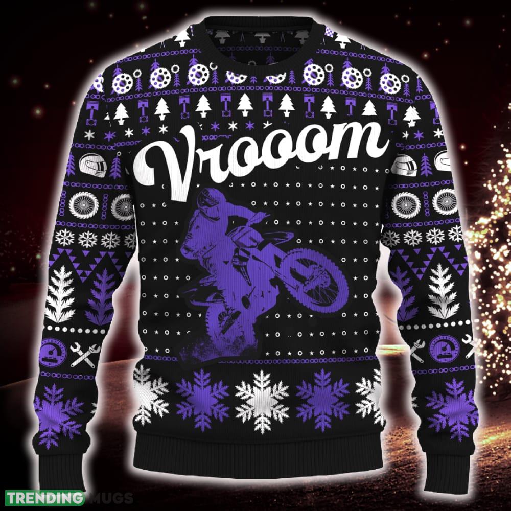 Vrooom FS 450 Motorcross Snowflakes Knitted Christmas Sweater Gift For Men And Women - Vrooom FS 450 Ugly Christmas Sweater_ 1 Vrooom FS 450 Motorcross Snowflakes Knitted Christmas Sweater Gift For Men And Women - Vrooom FS 450 Ugly Christmas Sweater_ 1