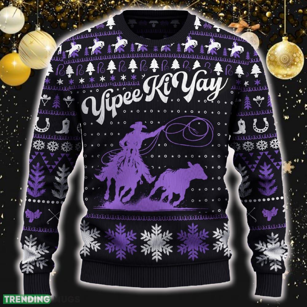 Yipee Ki-Yay Breakaway Roping Funny Knitted Christmas New AOP Gift For Men And Women - Yipee Ki-Yay Breakaway Roping Ugly Christmas Sweater_ 1 Yipee Ki-Yay Breakaway Roping Funny Knitted Christmas New AOP Gift For Men And Women - Yipee Ki-Yay Breakaway Roping Ugly Christmas Sweater_ 1