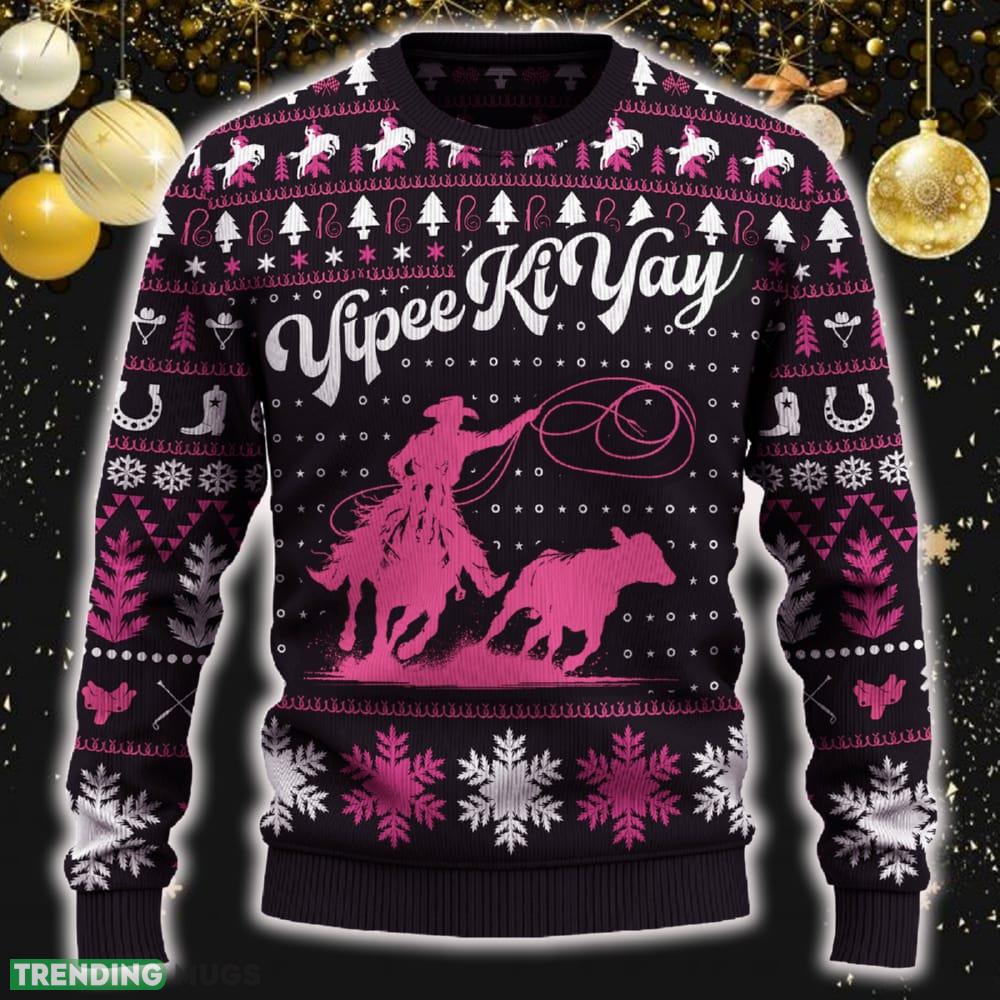 Yipee Ki-Yay Breakaway Roping Ugly Christmas Sweater New Pattern Tree Holidays Gift Fans - Yipee Ki-Yay Breakaway Roping Ugly Christmas Sweater_ 1 Yipee Ki-Yay Breakaway Roping Ugly Christmas Sweater New Pattern Tree Holidays Gift Fans - Yipee Ki-Yay Breakaway Roping Ugly Christmas Sweater_ 1