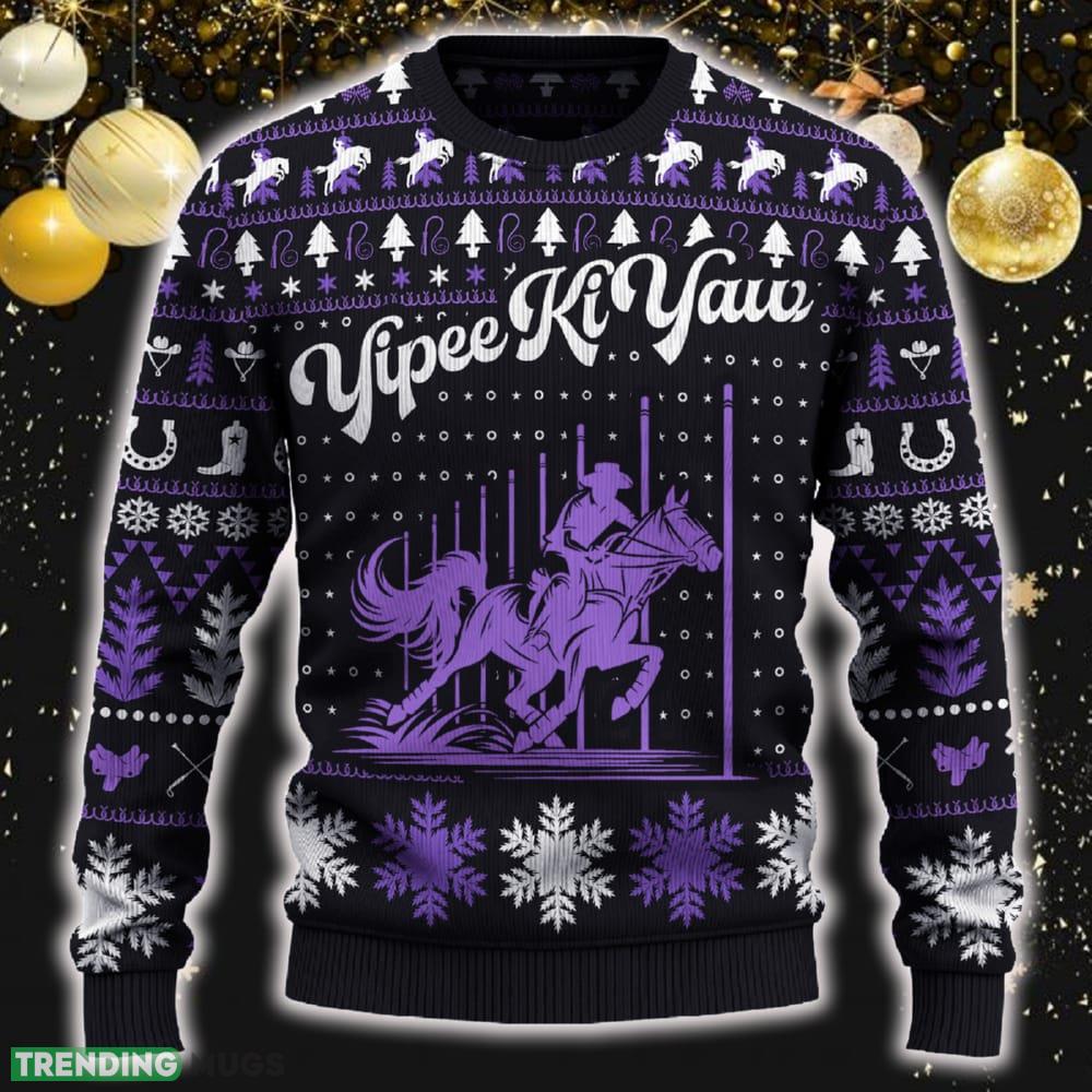 Yipee Ki-Yay Pole Bending Funny Knitted Christmas New Gift For Fans - Yipee Ki-Yay Pole Bending Sweater_1 Yipee Ki-Yay Pole Bending Funny Knitted Christmas New Gift For Fans - Yipee Ki-Yay Pole Bending Sweater_1