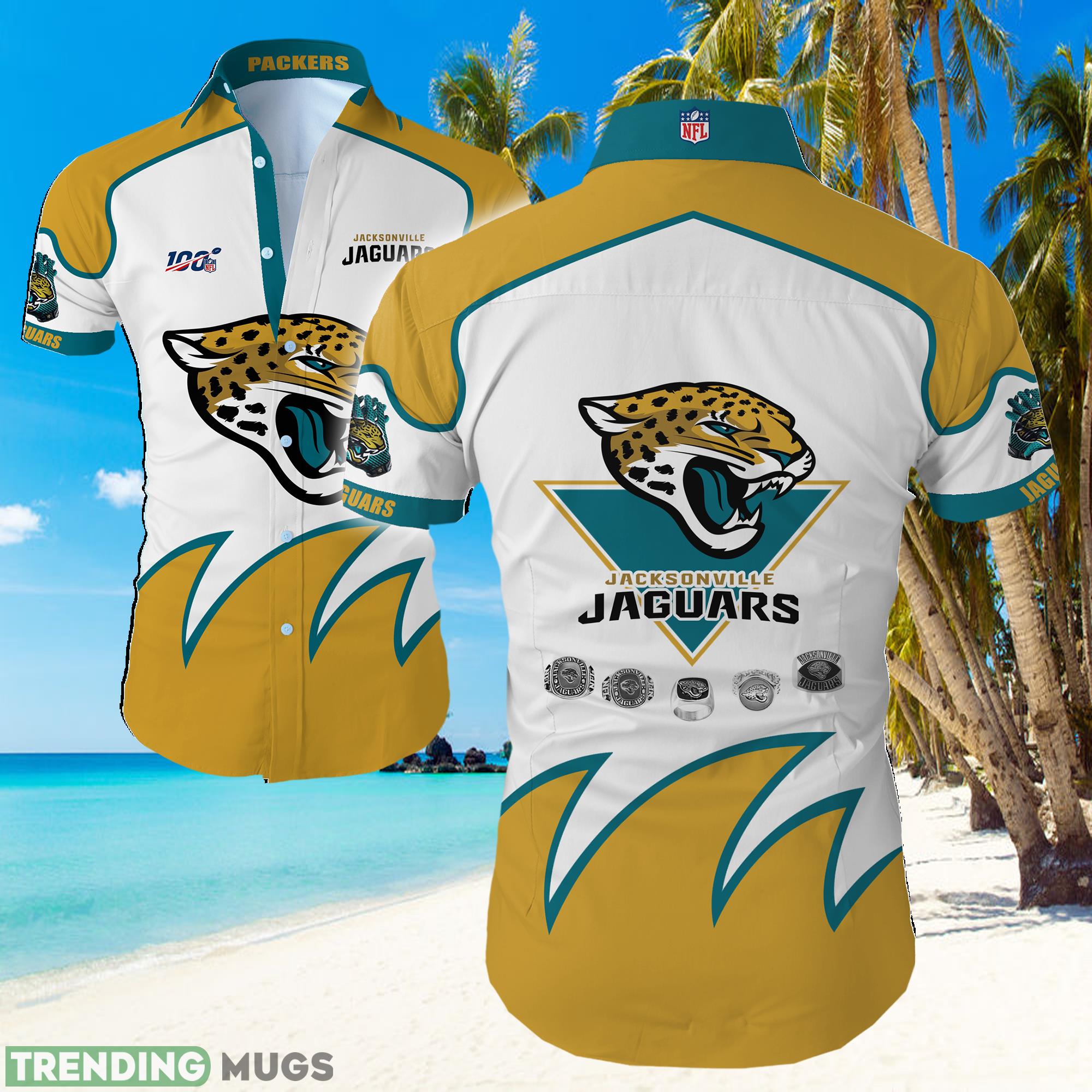 Jacksonville Jaguars Big Logo Hawaiian Summer Beach Shirt Full Print Product Photo 1 Jacksonville Jaguars Big Logo Hawaiian Summer Beach Shirt Full Print Product Photo 1