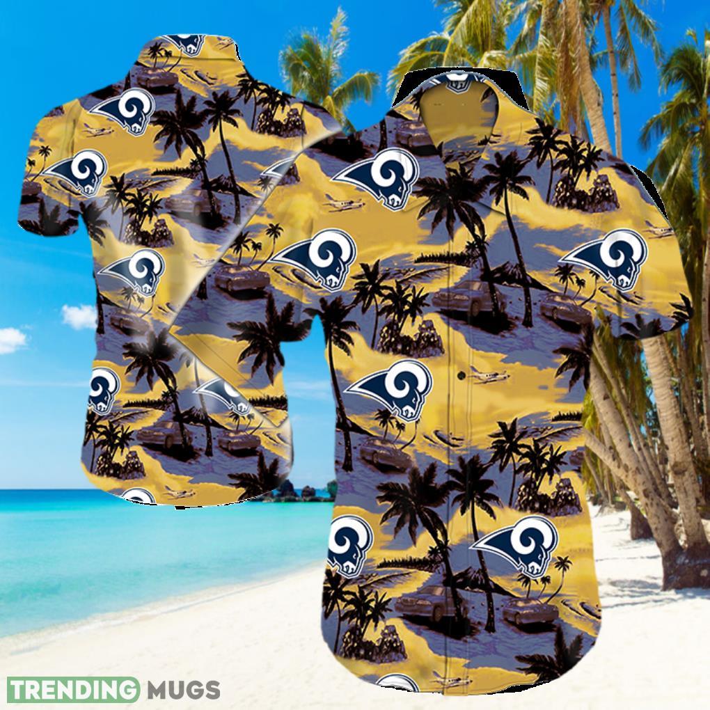 Los Angeles Rams NFL Yellow Shirt Hawaiian Summer Beach Shirt Full Print Product Photo 1