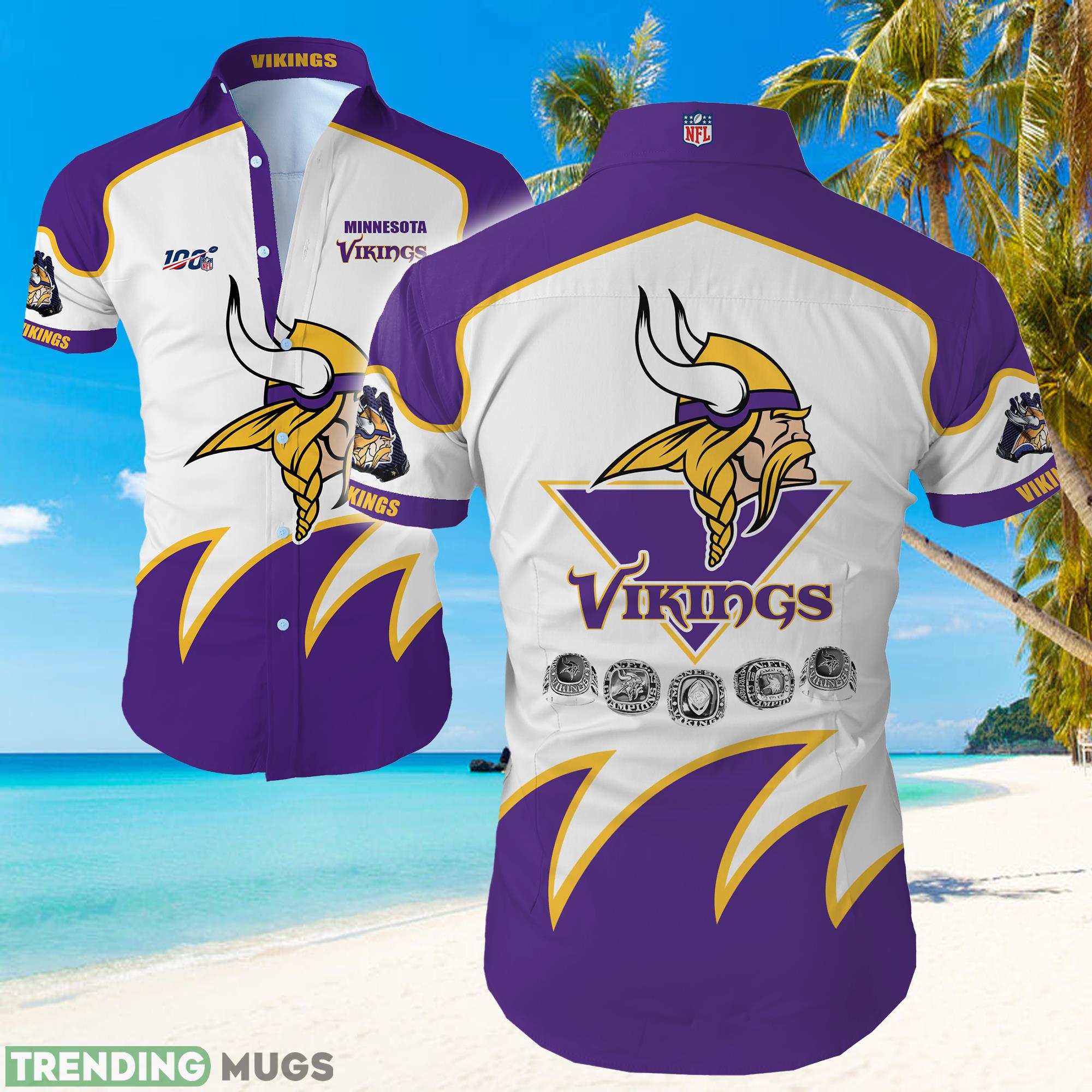 Minnesota Vikings Big Logo Hawaiian Summer Beach Shirt Full Print Product Photo 1 Minnesota Vikings Big Logo Hawaiian Summer Beach Shirt Full Print Product Photo 1