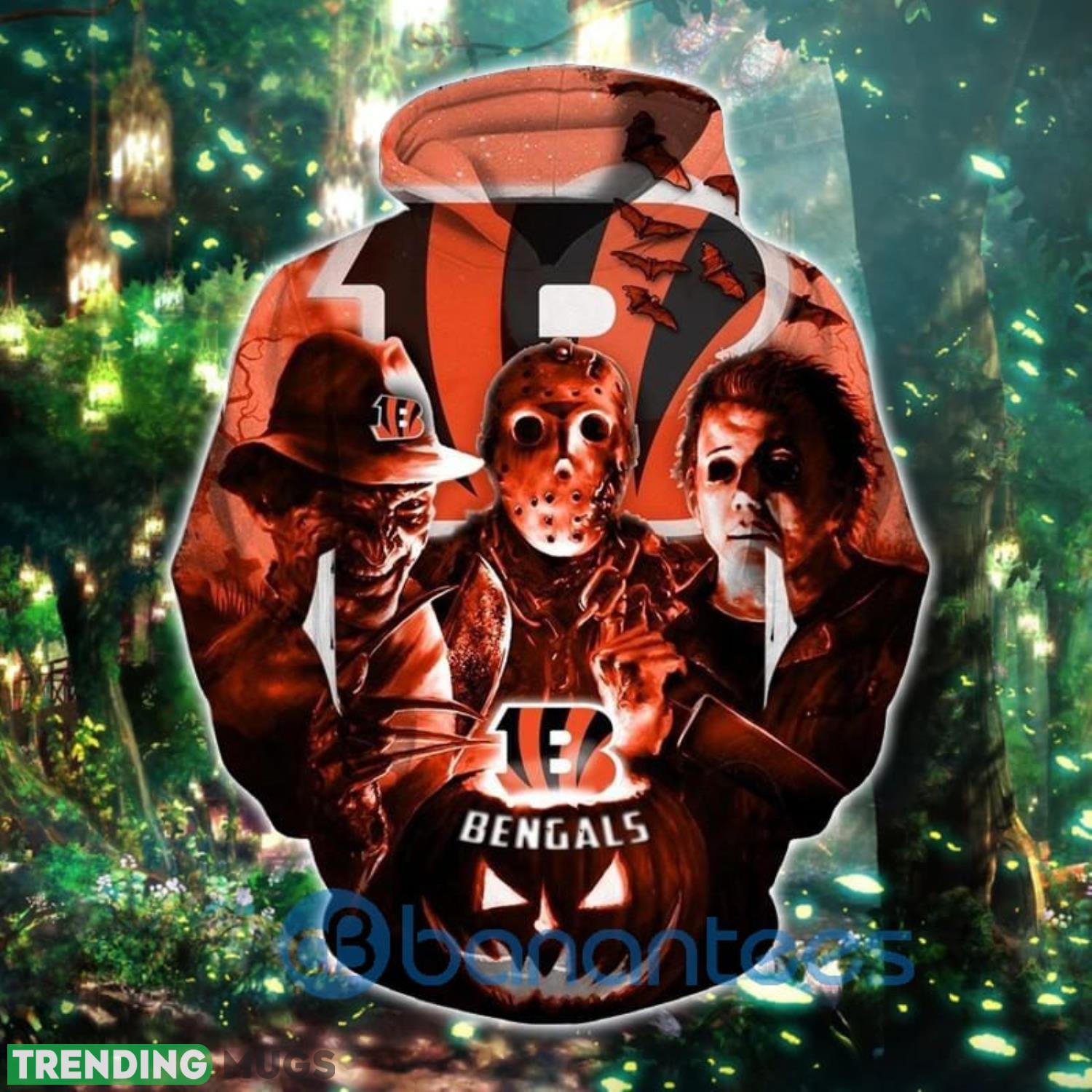 Cincinnati Bengals Hoodies 3D Zip Hoodie Halloween Horror Night Full Printed Product Photo 1 Cincinnati Bengals Hoodies 3D Zip Hoodie Halloween Horror Night Full Printed Product Photo 1