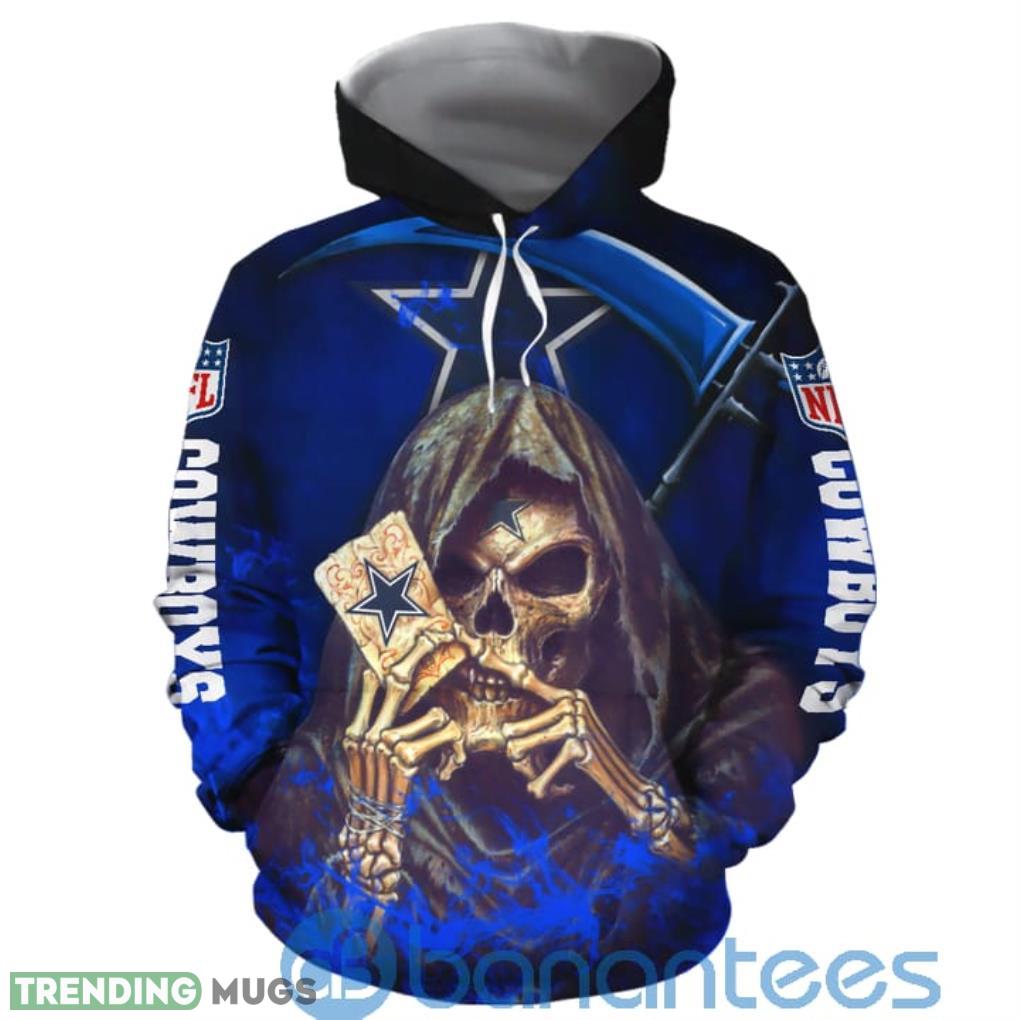 Dallas Cowboys Halloween All Over Printed 3D Hoodie, Zip Hoodie Death Card Product Photo 1 Dallas Cowboys Halloween All Over Printed 3D Hoodie, Zip Hoodie Death Card Product Photo 1