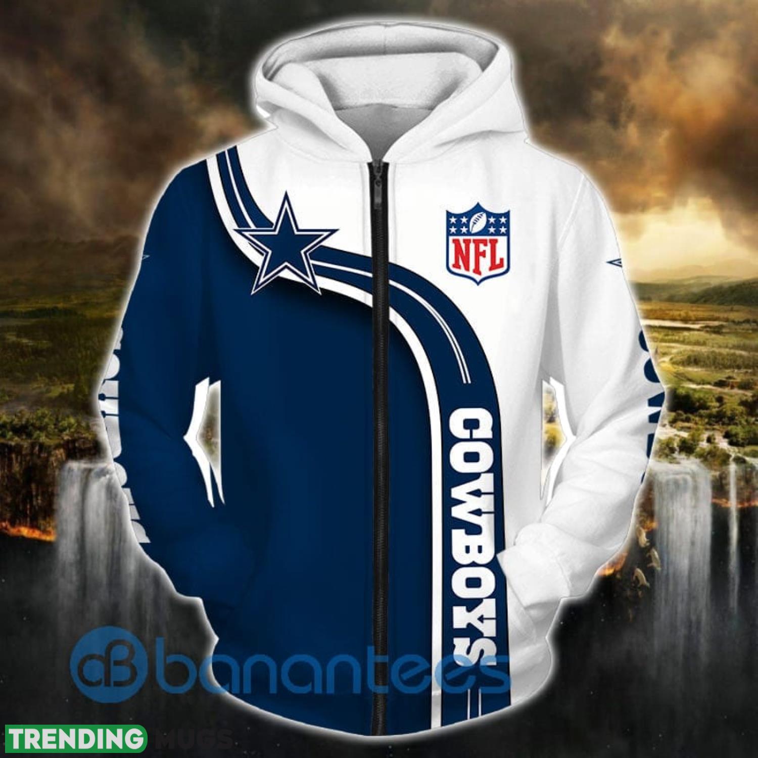 Dallas Cowboys White And Navy Simple Design Full Printed 3D Hoodie Zip Hoodie Product Photo 1 Dallas Cowboys White And Navy Simple Design Full Printed 3D Hoodie Zip Hoodie Product Photo 1