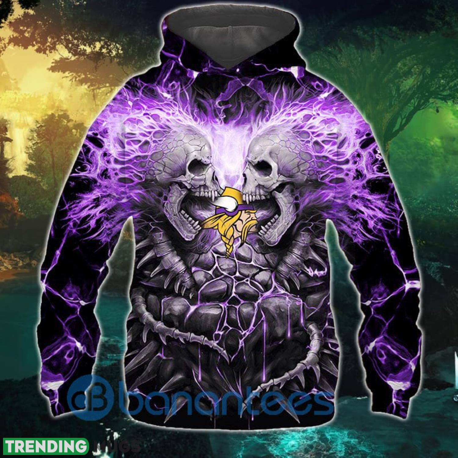 Electric Minnesota Vikings Skull Halloween All Over Printed 3D Hoodie, Zip Hoodie Product Photo 1 Electric Minnesota Vikings Skull Halloween All Over Printed 3D Hoodie, Zip Hoodie Product Photo 1