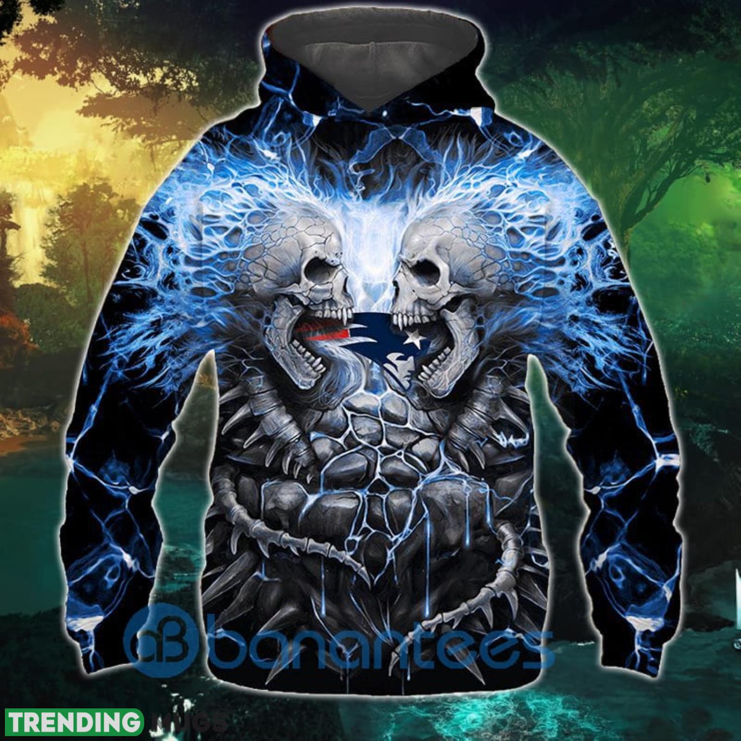 Electric New England Patriots Skull All Over Printed 3D Hoodie Zip Hoodie Product Photo 1 Electric New England Patriots Skull All Over Printed 3D Hoodie Zip Hoodie Product Photo 1