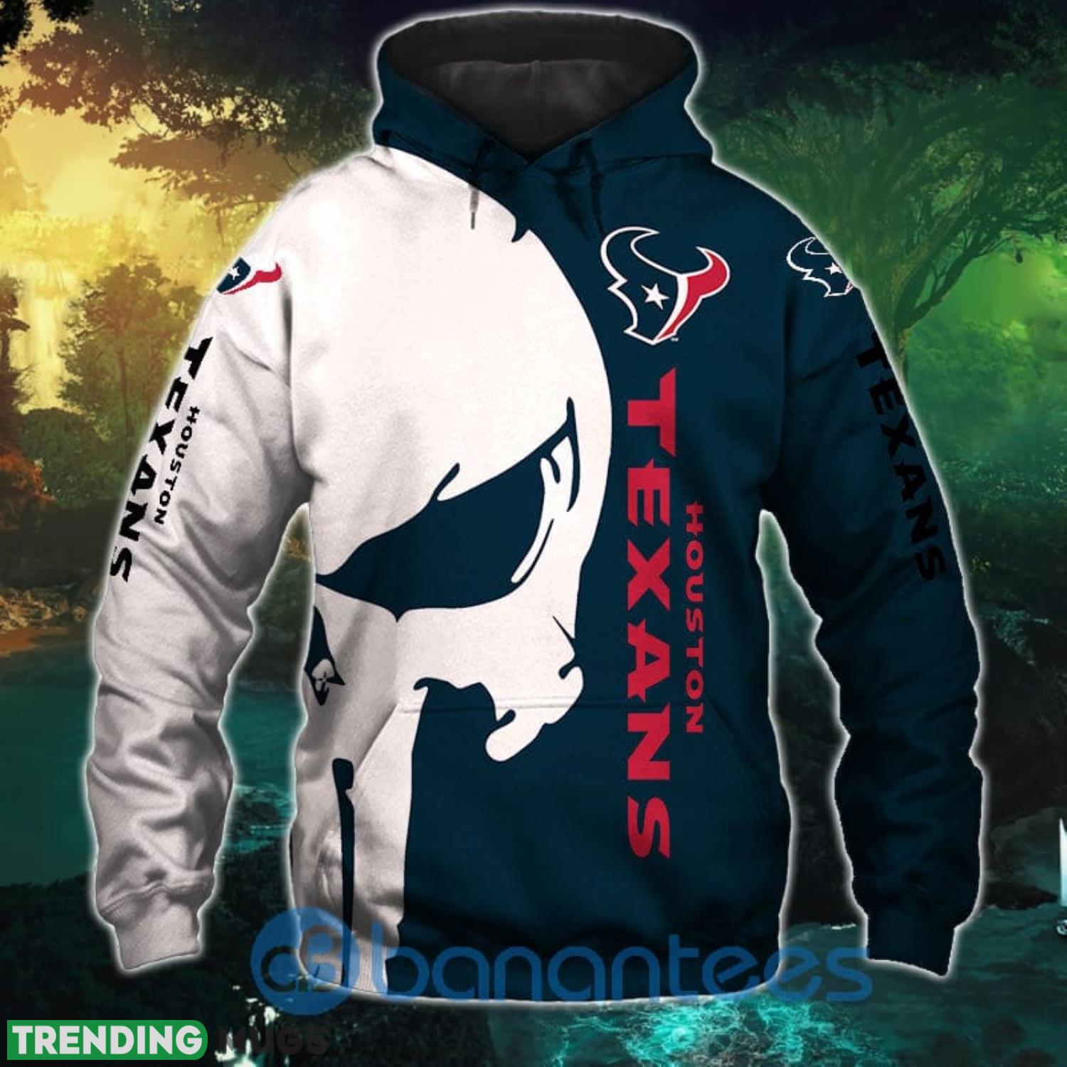 Houston Texans Skull Design Full Printed 3D Hoodie Zip Hoodie Product Photo 1 Houston Texans Skull Design Full Printed 3D Hoodie Zip Hoodie Product Photo 1