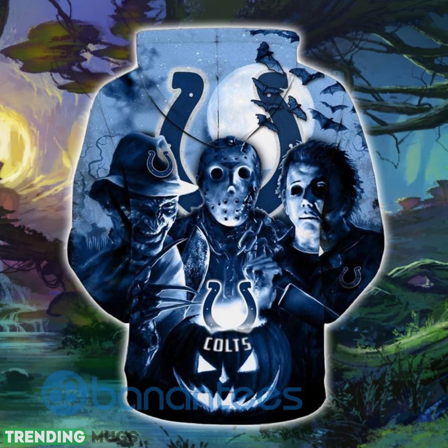 Indianapolis Colts Halloween Full Printed 3D Hoodie Zip Hoodie 3D All Over Print, 3D Hoodies Indianapolis Colts Halloween Full Printed 3D Hoodie Zip Hoodie 3D All Over Print, 3D Hoodies