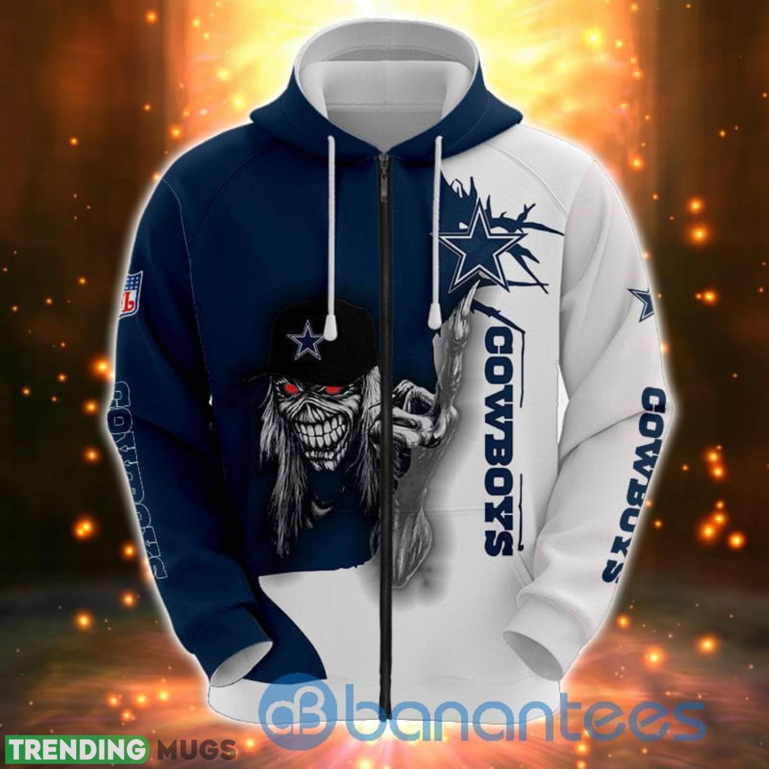 Iron Maiden Dallas Cowboys Full Printed 3D Hoodie, Zip Hoodie Product Photo 1 Iron Maiden Dallas Cowboys Full Printed 3D Hoodie, Zip Hoodie Product Photo 1