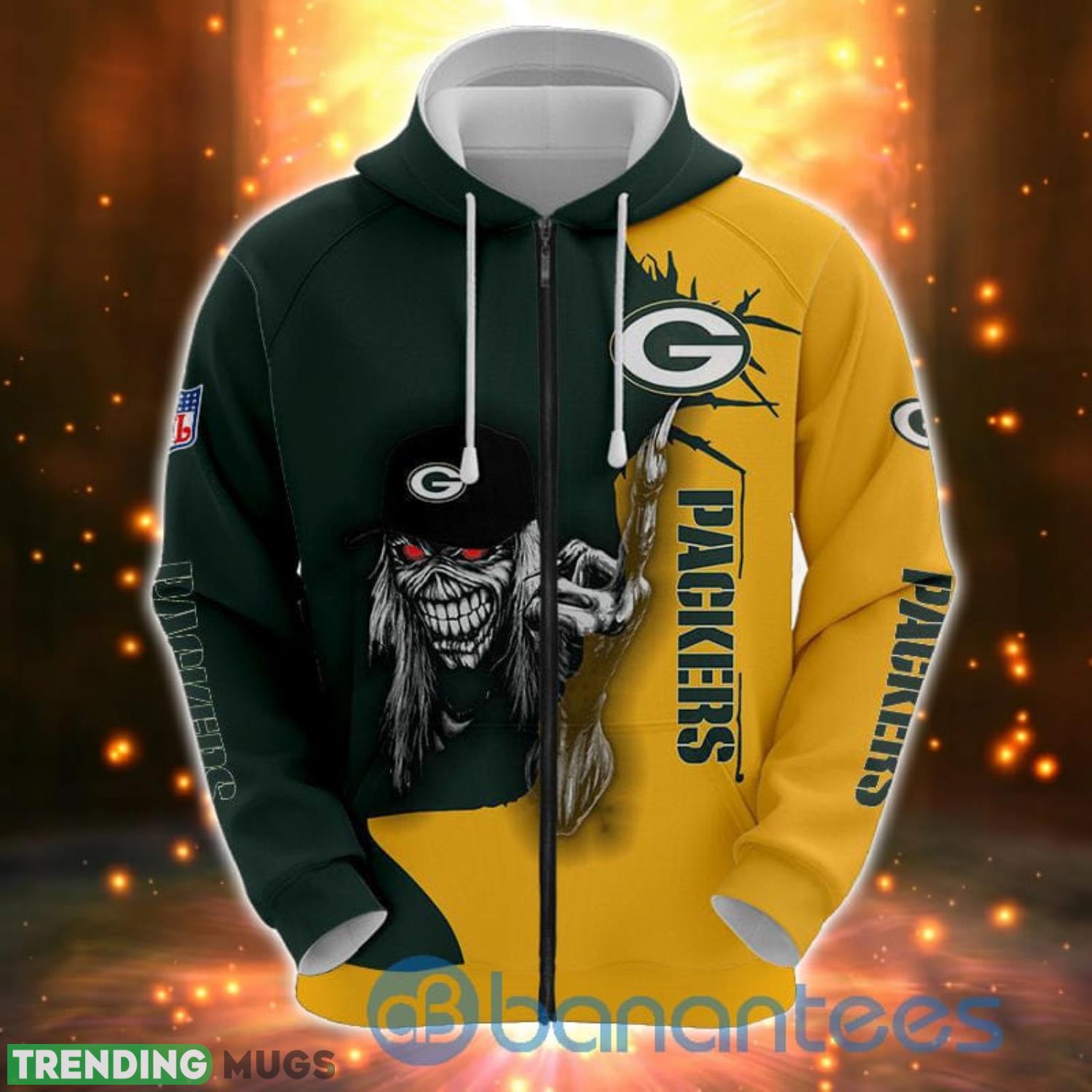 Iron Maiden Green Bay Packers Full Printed 3D Hoodie, Zip Hoodie Product Photo 1 Iron Maiden Green Bay Packers Full Printed 3D Hoodie, Zip Hoodie Product Photo 1