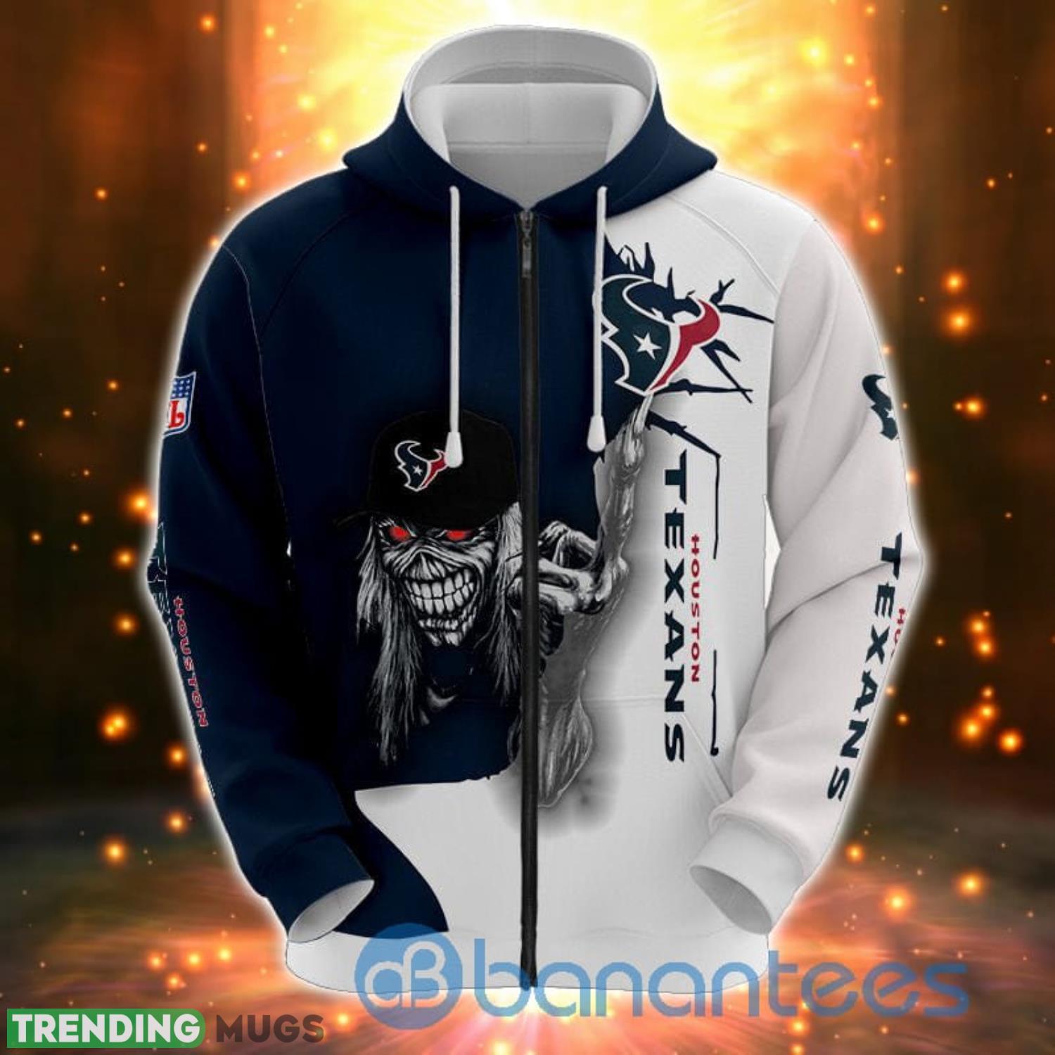 Iron Maiden Houston Texans Full Printed 3D Hoodie, Zip Hoodie Product Photo 1 Iron Maiden Houston Texans Full Printed 3D Hoodie, Zip Hoodie Product Photo 1