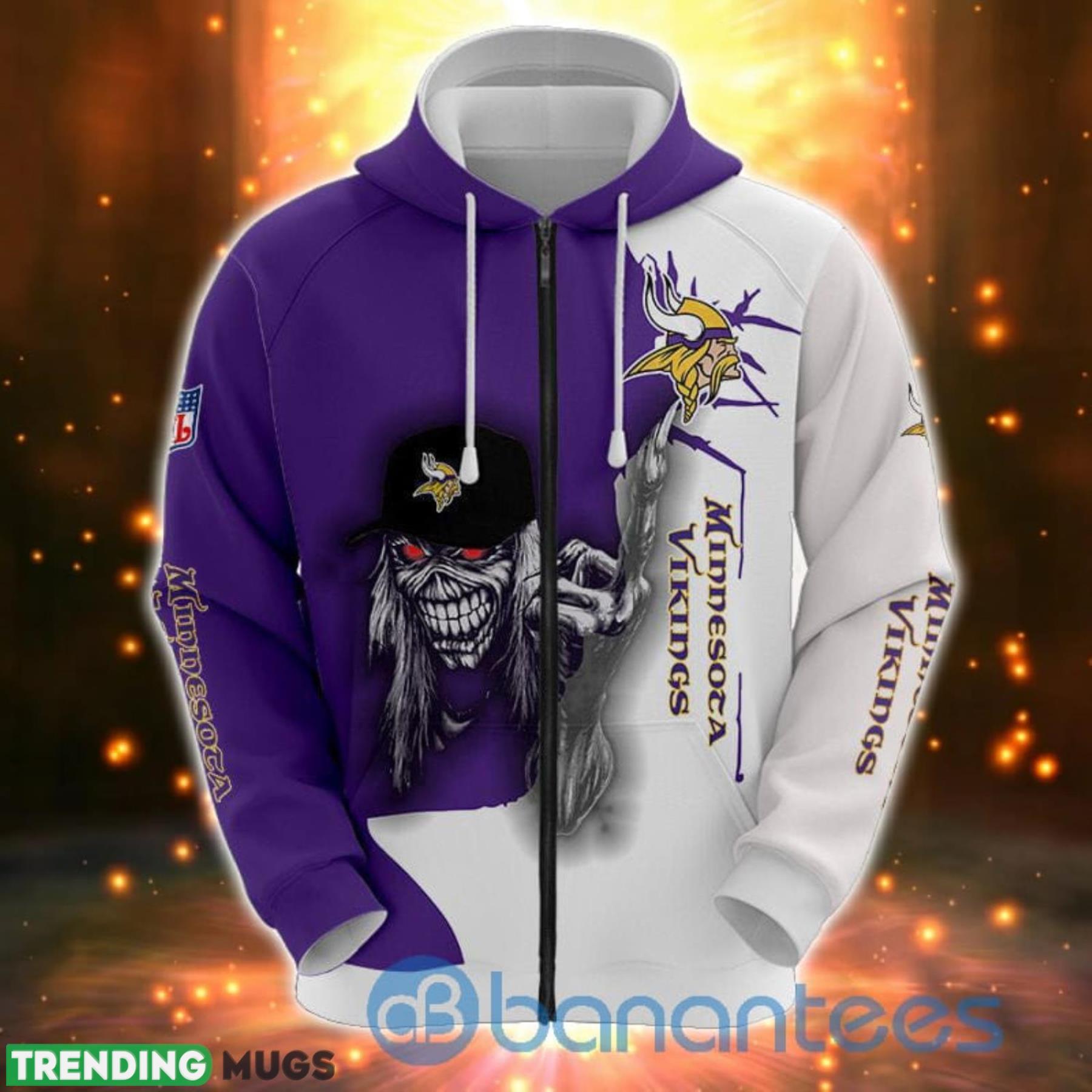 Iron Maiden Minnesota Vikings Full Printed 3D Hoodie, Zip Hoodie Product Photo 1 Iron Maiden Minnesota Vikings Full Printed 3D Hoodie, Zip Hoodie Product Photo 1
