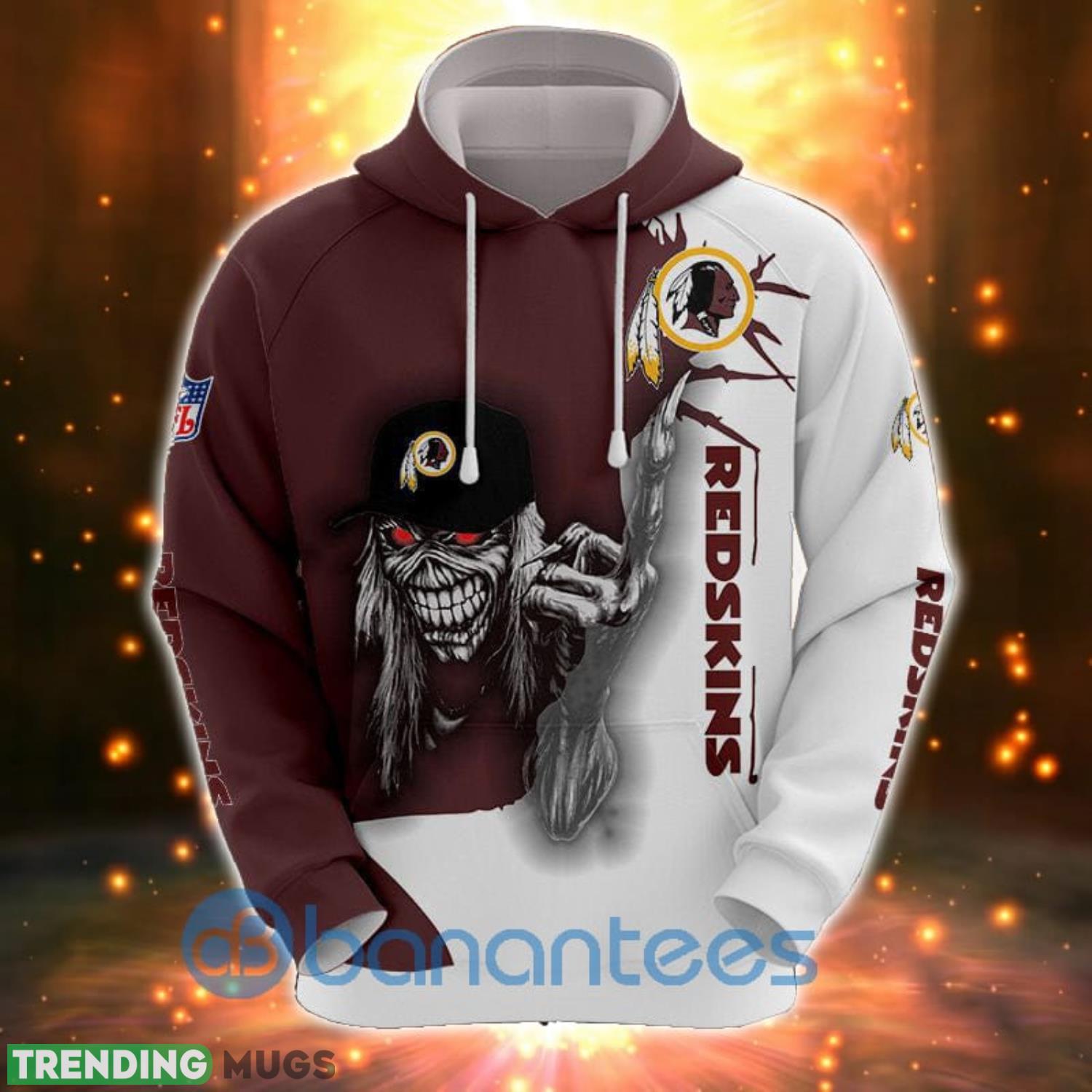 Iron Maiden Washington Redskins All Over Printed 3D Hoodie Zip Hoodie Product Photo 1 Iron Maiden Washington Redskins All Over Printed 3D Hoodie Zip Hoodie Product Photo 1