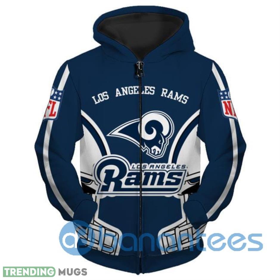 Men's Los Angeles Rams Full Printed 3D Hoodie, Zip Hoodie Product Photo 1 Men's Los Angeles Rams Full Printed 3D Hoodie, Zip Hoodie Product Photo 1