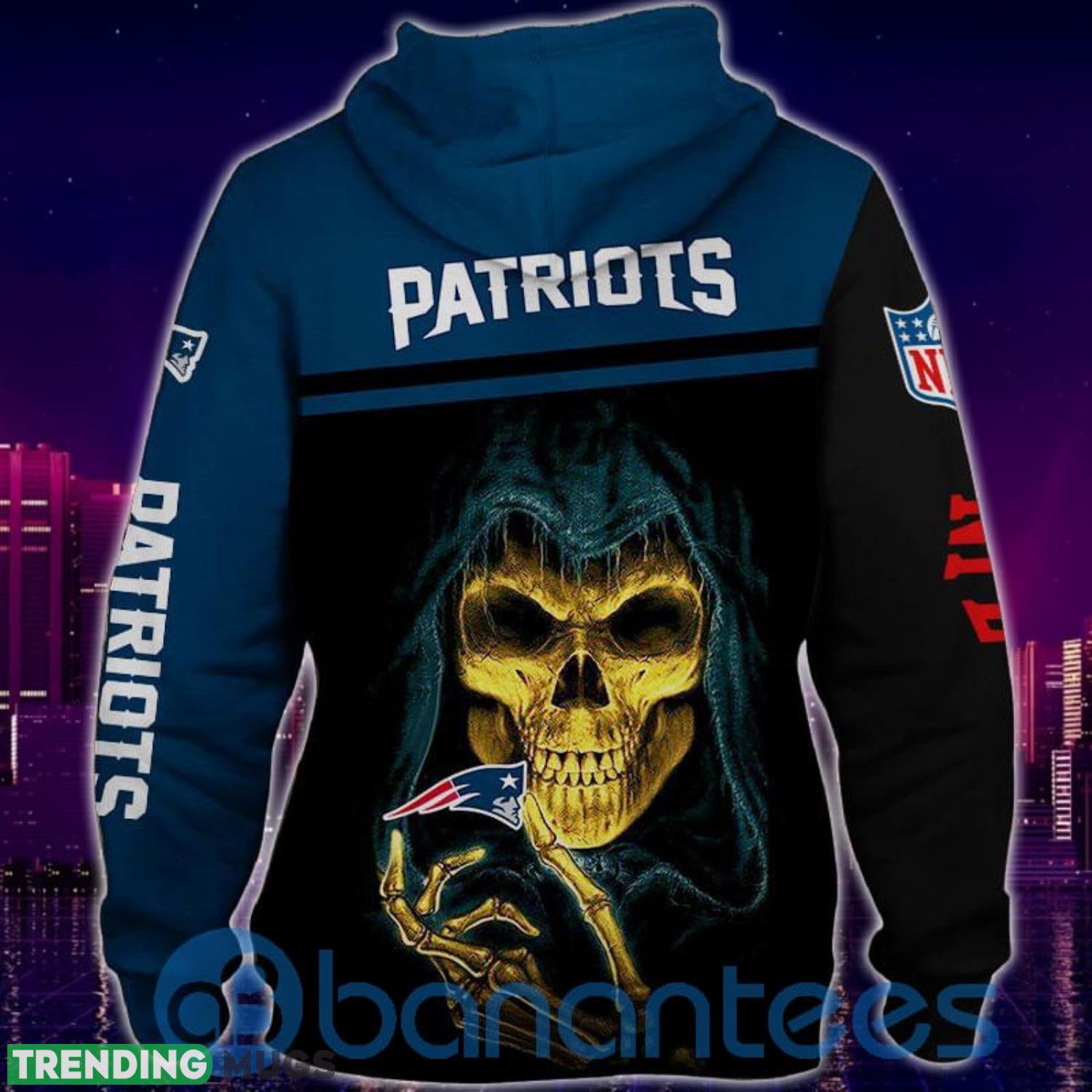 New England Patriots Skull Design All Over Printed 3D Hoodie Zip Hoodie Product Photo 1 New England Patriots Skull Design All Over Printed 3D Hoodie Zip Hoodie Product Photo 1