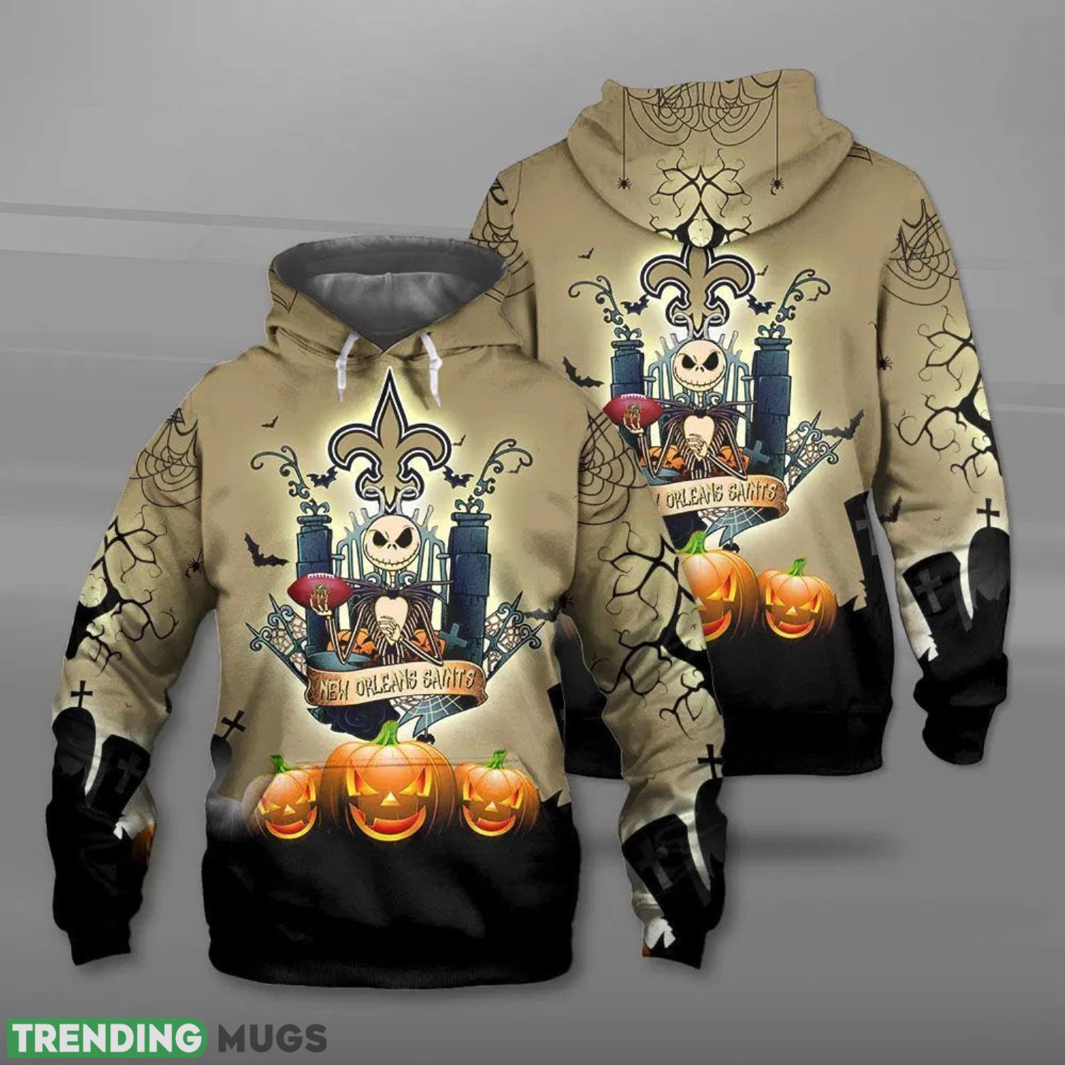 New Orleans Saints Jack Skellington 3D Graphic Halloween Costume 3D Hoodie Product Photo 1 New Orleans Saints Jack Skellington 3D Graphic Halloween Costume 3D Hoodie Product Photo 1