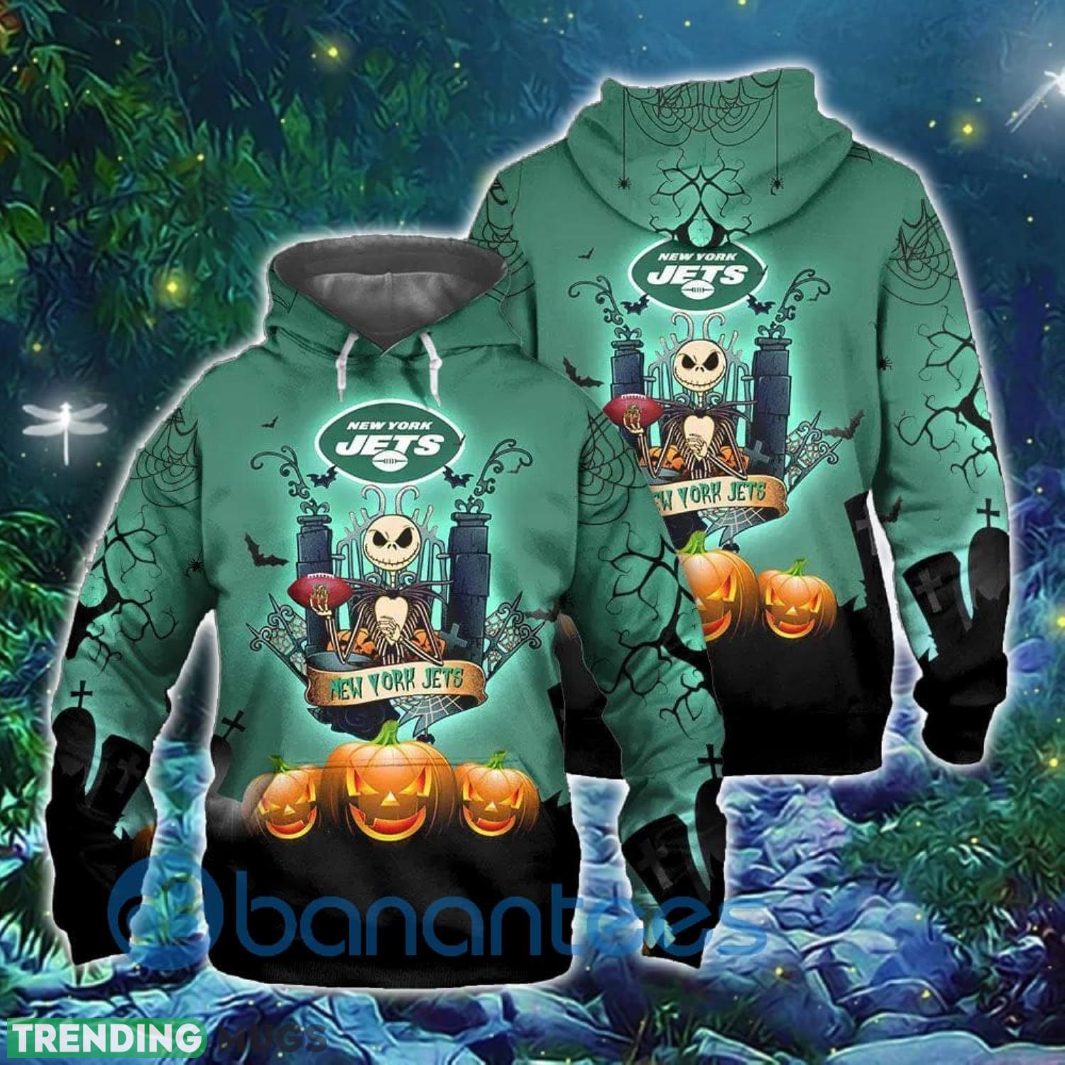 New York Jets Halloween Costume 3D Hoodie Jack Skellington 3D Graphic Product Photo 1 New York Jets Halloween Costume 3D Hoodie Jack Skellington 3D Graphic Product Photo 1
