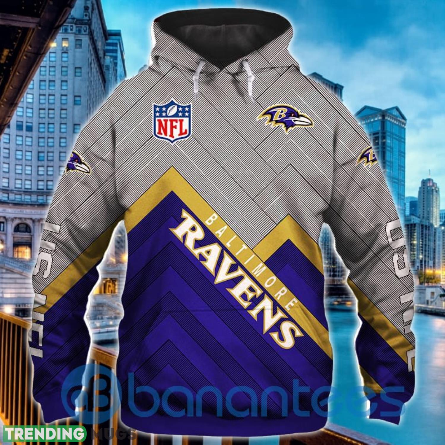 NFL Baltimore Ravens Full Printed 3D Hoodie Zip Hoodie Product Photo 1 NFL Baltimore Ravens Full Printed 3D Hoodie Zip Hoodie Product Photo 1