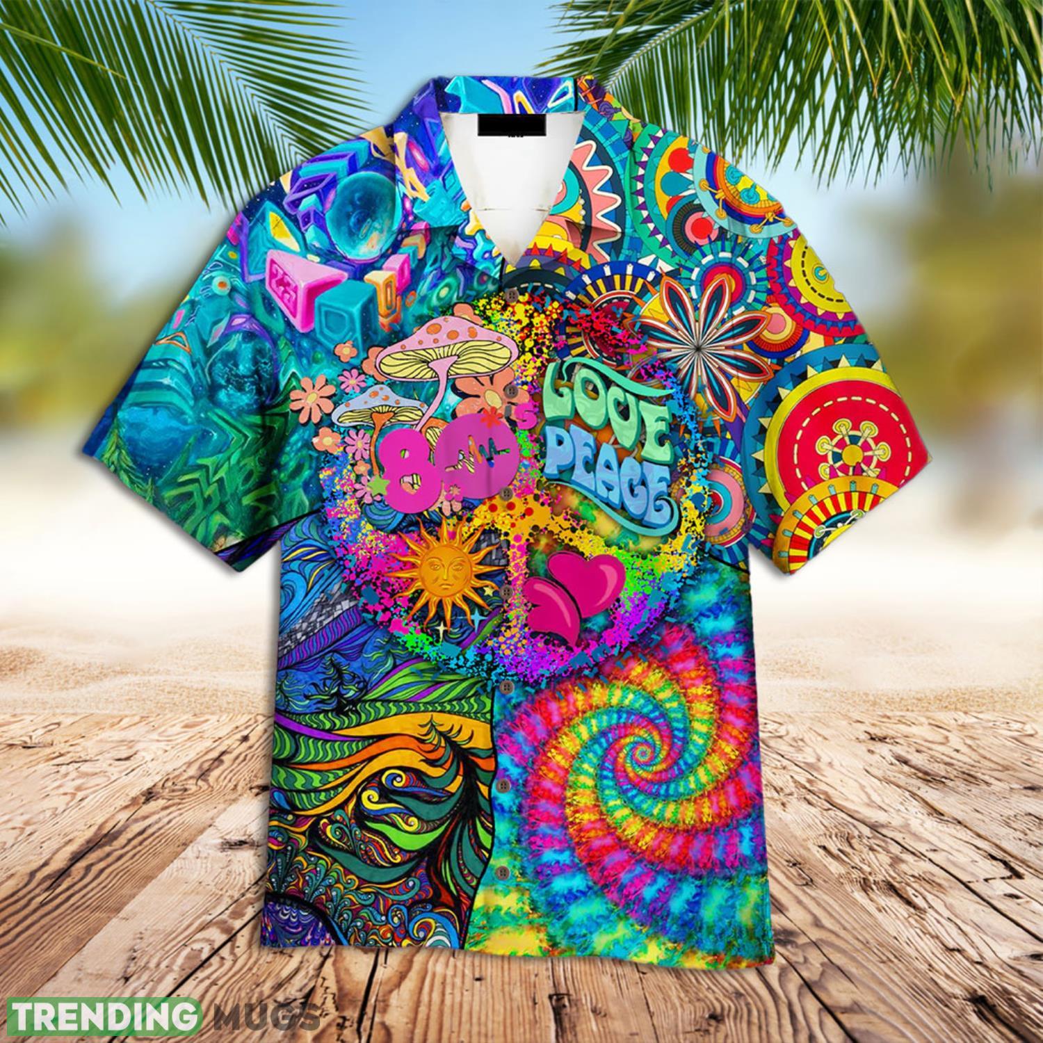 80s Beach Shirt Hippie Peace Love 80s Hawaiian Shirt Summer Gift For Men And Women Product Photo 1 80s Beach Shirt Hippie Peace Love 80s Hawaiian Shirt Summer Gift For Men And Women Product Photo 1