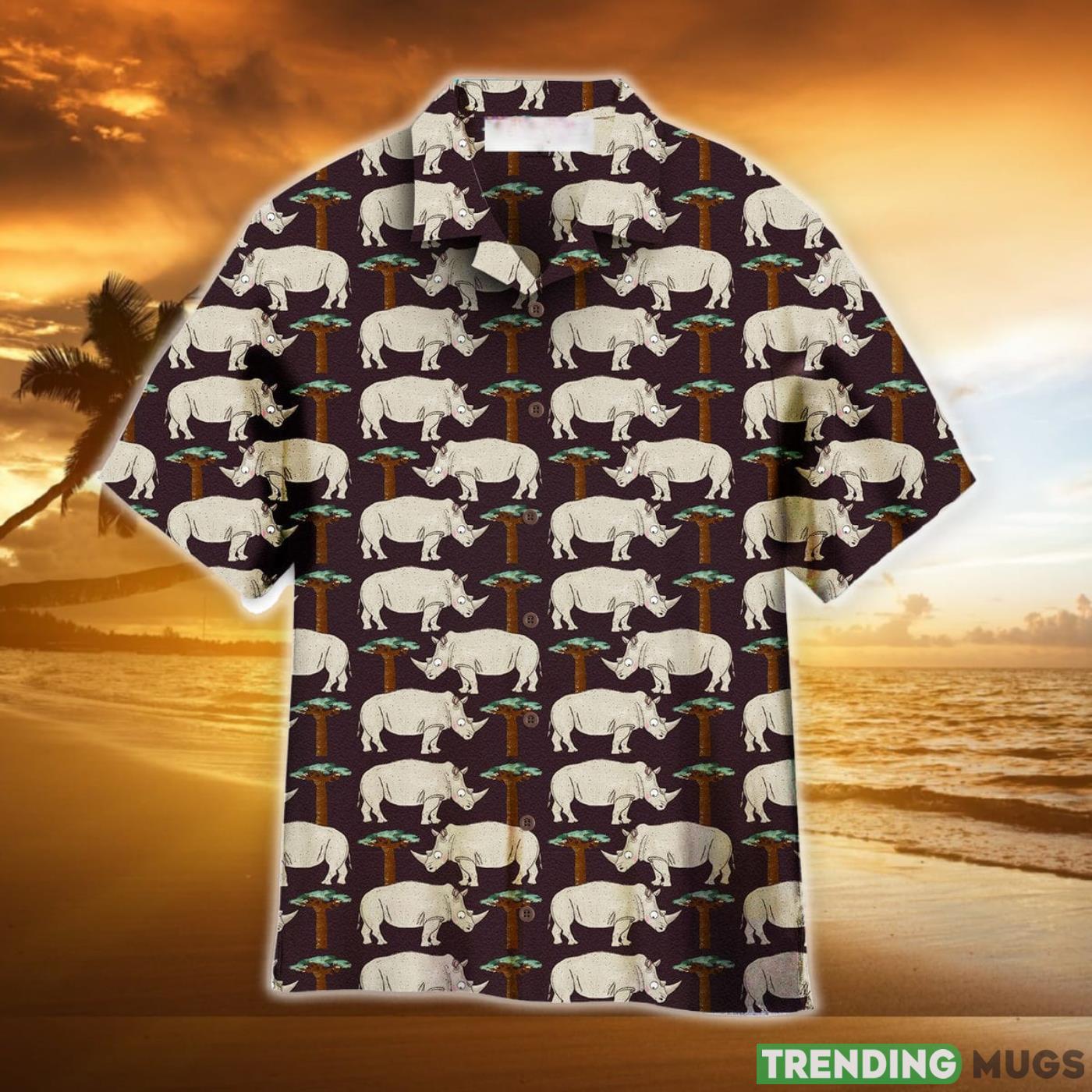 Amazing Rhinos Pattern Aloha Hawaiian Shirt Product Photo 1 Amazing Rhinos Pattern Aloha Hawaiian Shirt Product Photo 1