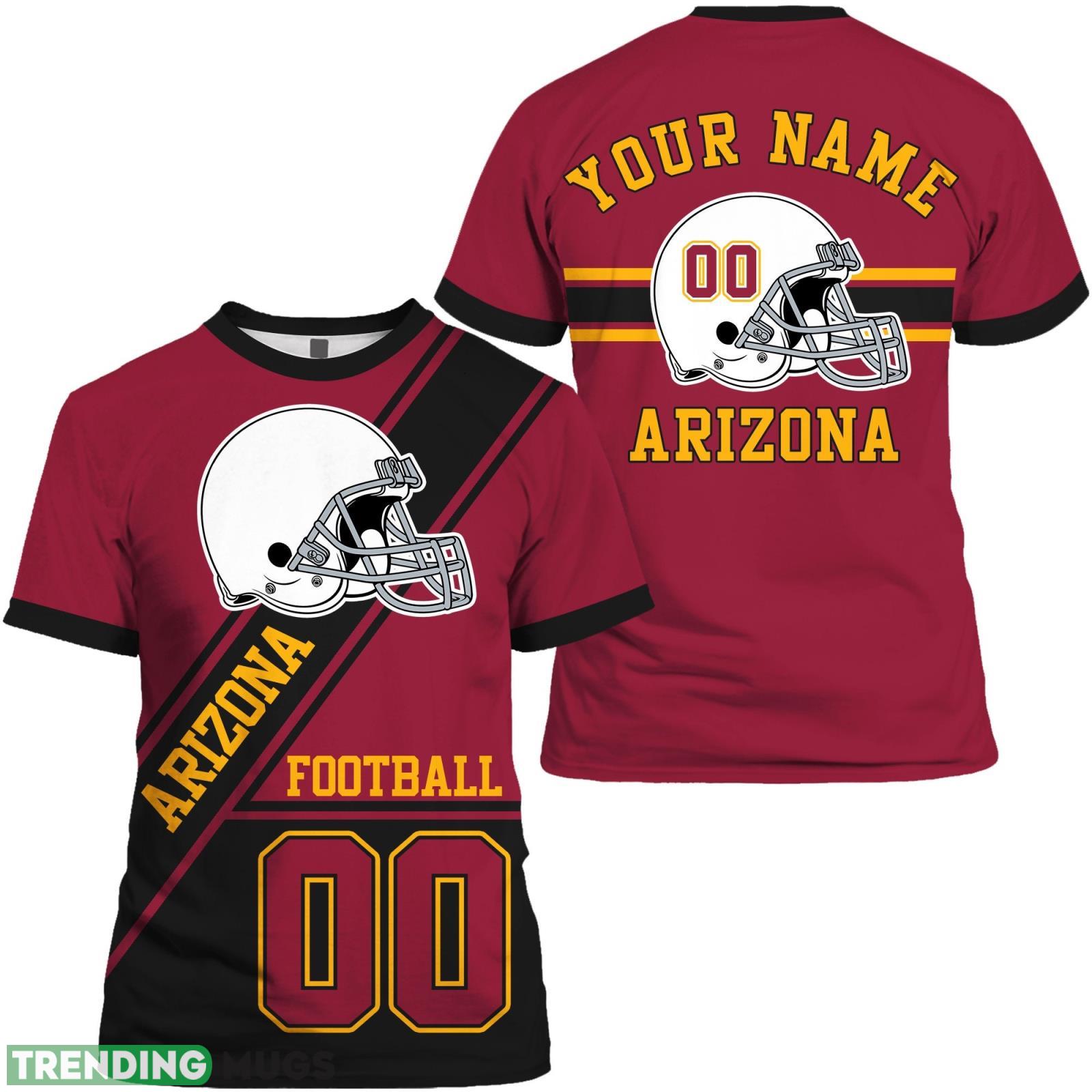 Arizona Custom Name And Number 3D T- Shirt Arizona Football Gift For Fans Product Photo 1 Arizona Custom Name And Number 3D T- Shirt Arizona Football Gift For Fans Product Photo 1