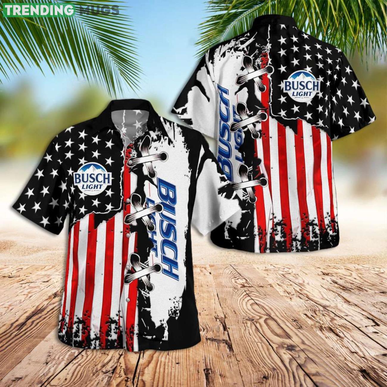Busch Light Cute Summer Gift Busch American Flag Hawaiian Shirt Product Photo 1 Busch Light Cute Summer Gift Busch American Flag Hawaiian Shirt Product Photo 1