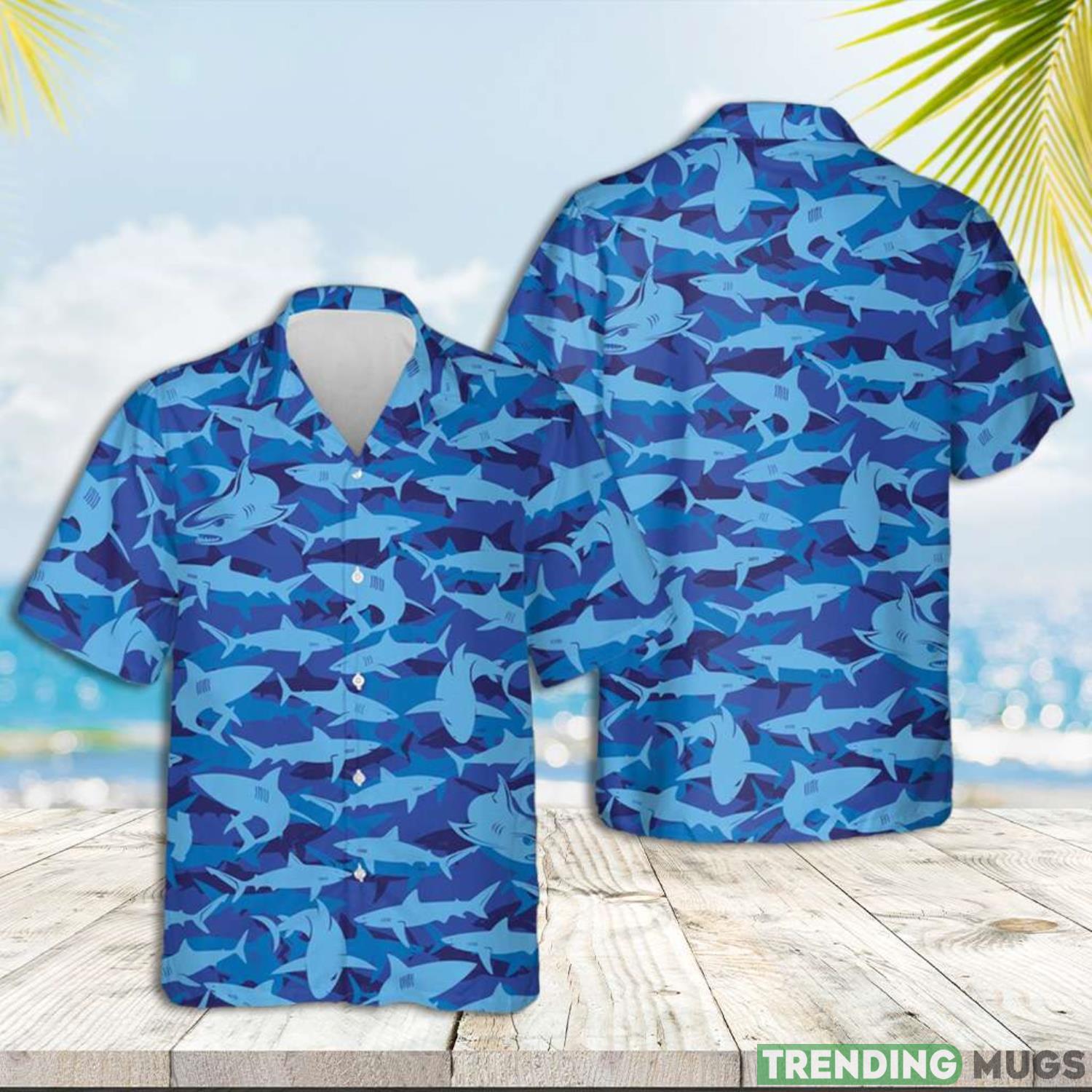 Camo Style Blue Shark Camo Hawaiian Shirt Summer Gift For Men And Women Product Photo 1 Camo Style Blue Shark Camo Hawaiian Shirt Summer Gift For Men And Women Product Photo 1
