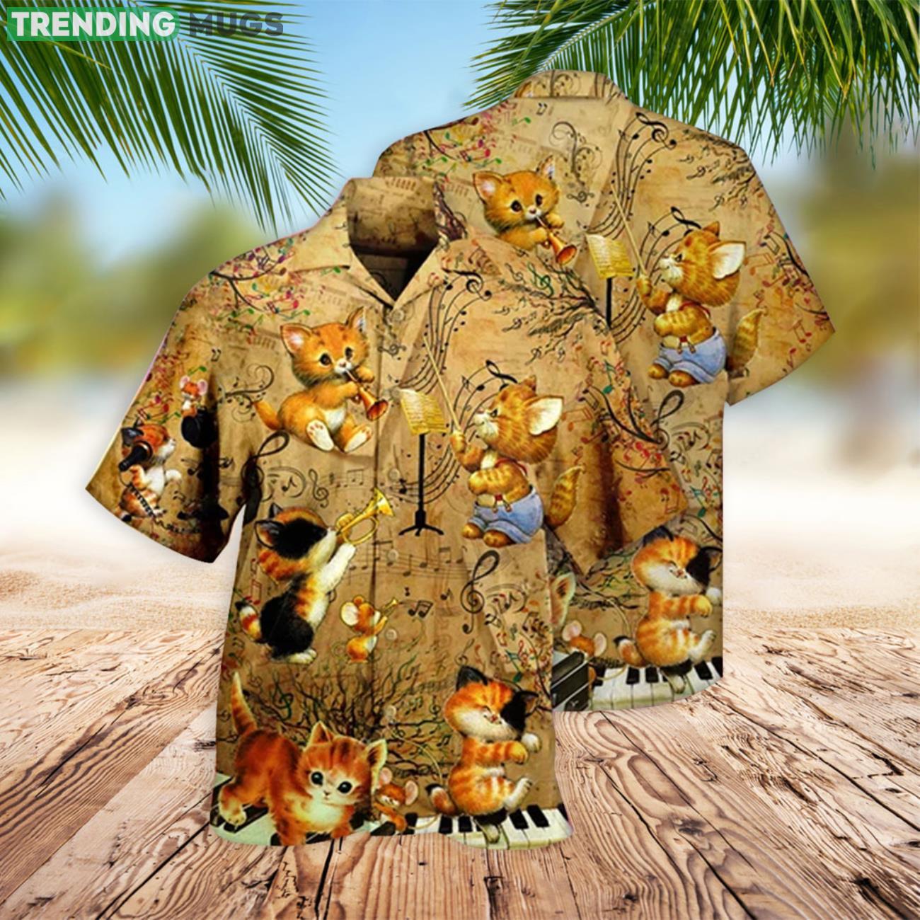 Cat Cute Summer Gift Lover Music And Kitties Cat Hawaiian Shirt Product Photo 1 Cat Cute Summer Gift Lover Music And Kitties Cat Hawaiian Shirt Product Photo 1