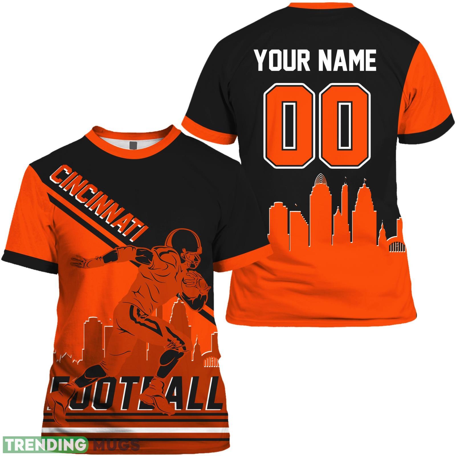 Cincinnati 3D T- Shirt Cincinnati Football Shirt Custom Name And Number For Fans Product Photo 1 Cincinnati 3D T- Shirt Cincinnati Football Shirt Custom Name And Number For Fans Product Photo 1