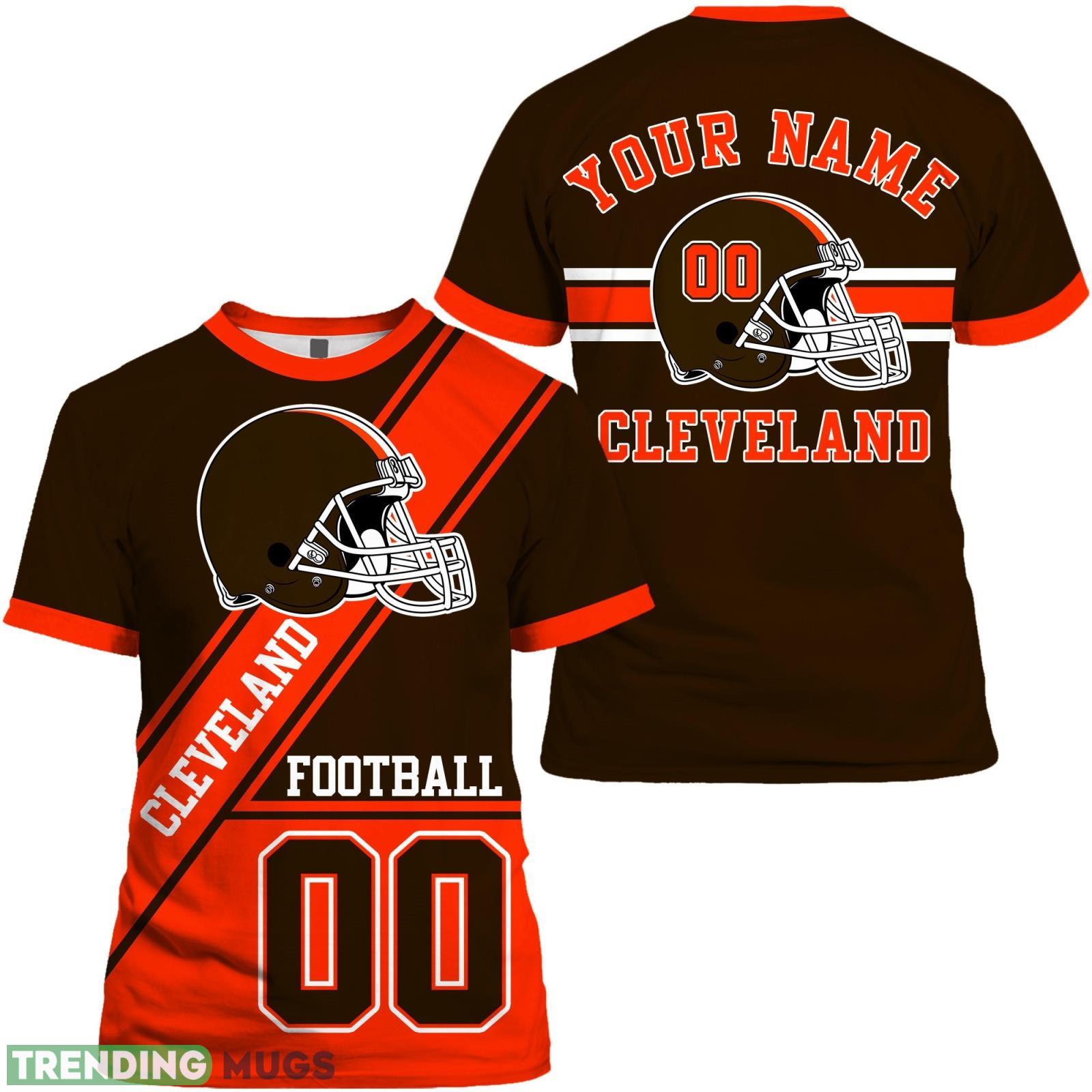 Cleveland Custom Name And Number 3D T- Shirt Cleveland Football Gift For Fans Product Photo 1 Cleveland Custom Name And Number 3D T- Shirt Cleveland Football Gift For Fans Product Photo 1
