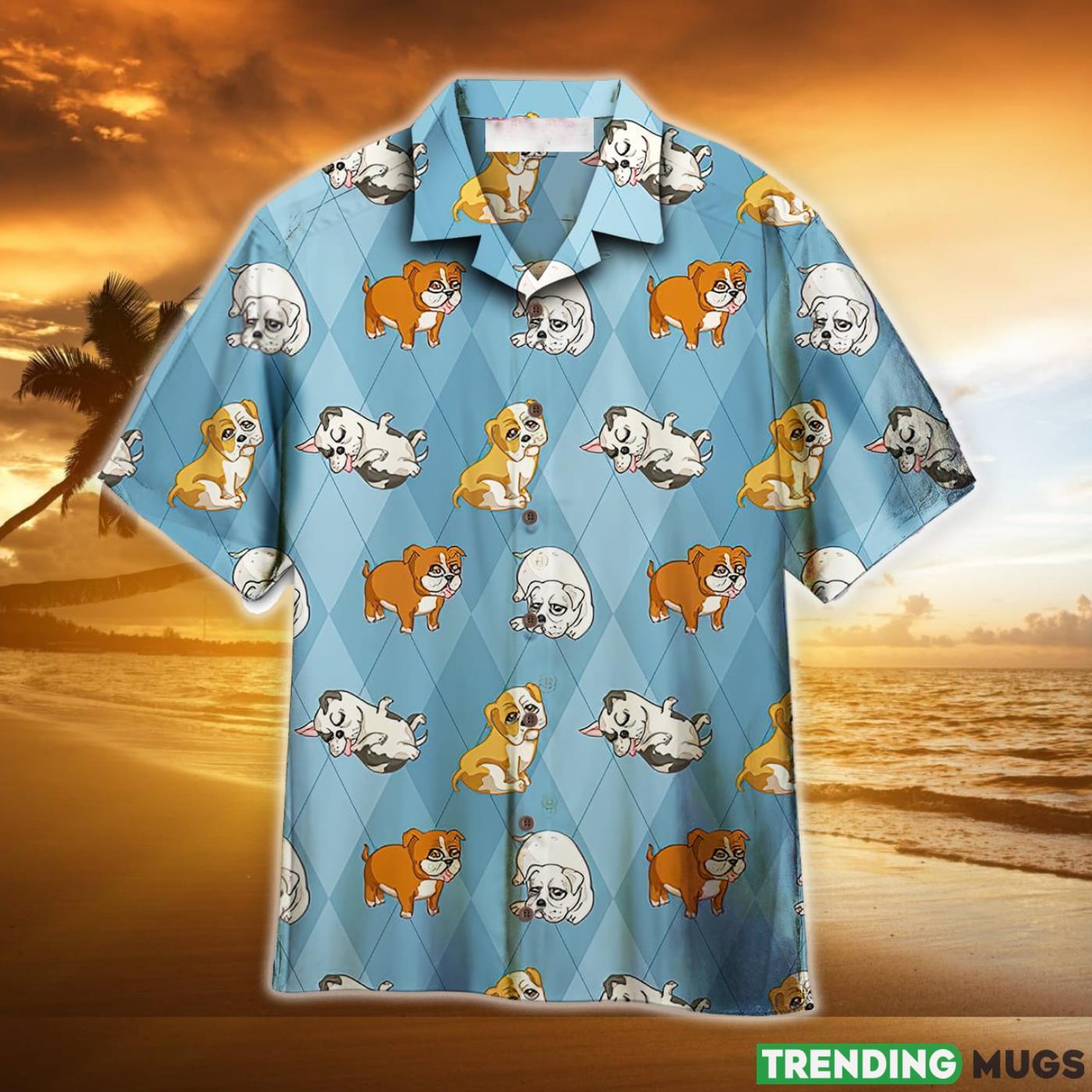 Cute Puppy English Bulldog Aloha Hawaiian Shirt Product Photo 1 Cute Puppy English Bulldog Aloha Hawaiian Shirt Product Photo 1