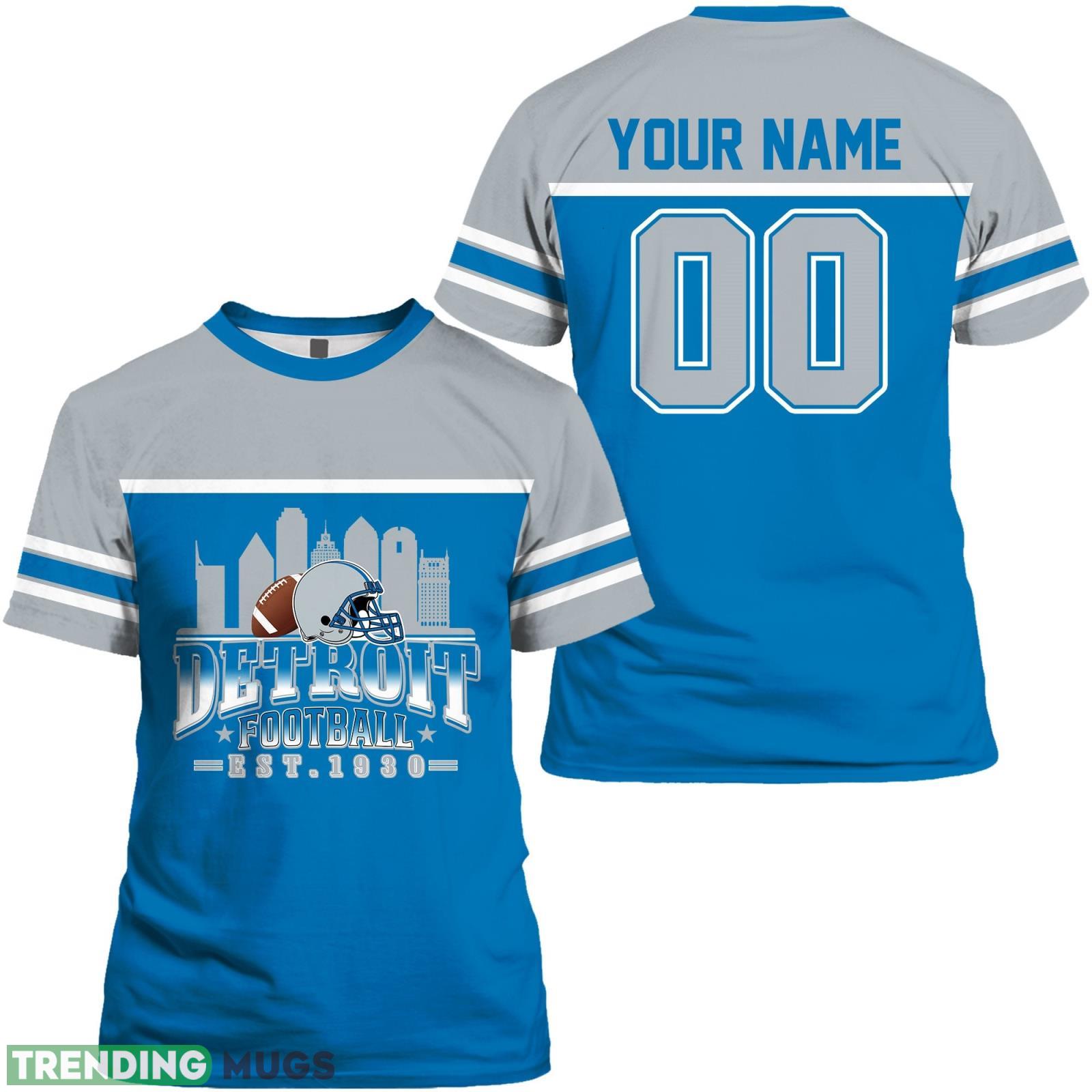 Detroit 3D T- Shirt Fans Gift Custom Name And Number For Men Women Product Photo 1 Detroit 3D T- Shirt Fans Gift Custom Name And Number For Men Women Product Photo 1