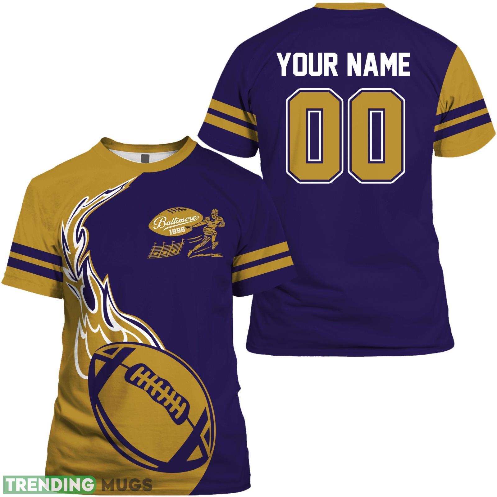 Fans Gift Custom Name And Number For Men Women Baltimore 3D T- Shirt Product Photo 1 Fans Gift Custom Name And Number For Men Women Baltimore 3D T- Shirt Product Photo 1