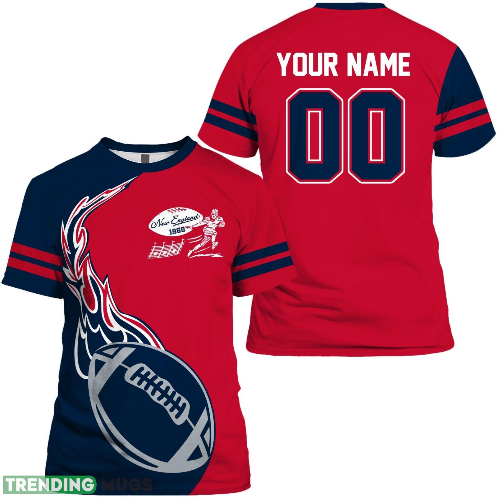 Fans Gift Custom Name And Number For Men Women New England 3D T- Shirt Product Photo 1 Fans Gift Custom Name And Number For Men Women New England 3D T- Shirt Product Photo 1