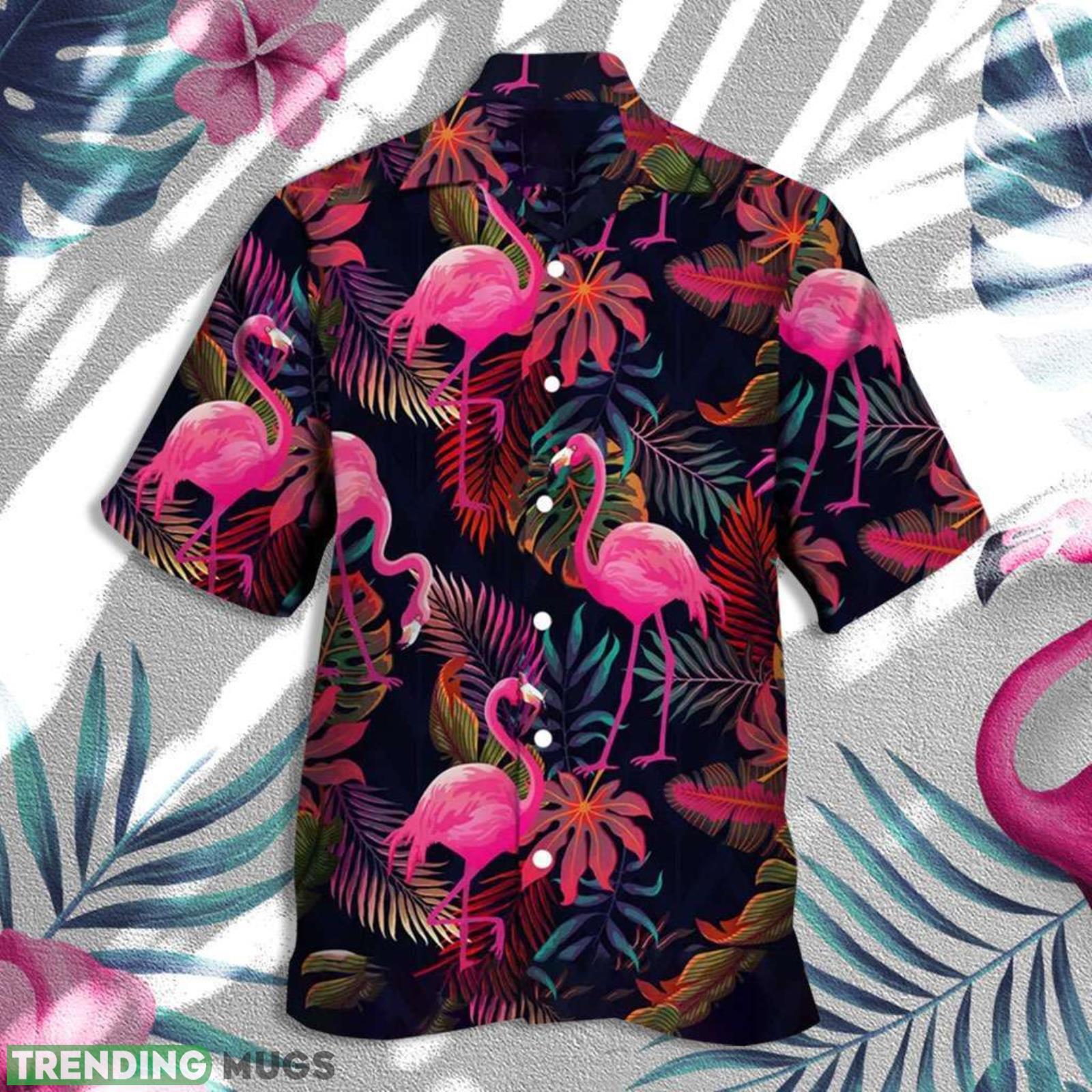 Flamingo Button Shirt Leaves And Flamingo Aloha Hawaiian Shirt Product Photo 1 Flamingo Button Shirt Leaves And Flamingo Aloha Hawaiian Shirt Product Photo 1