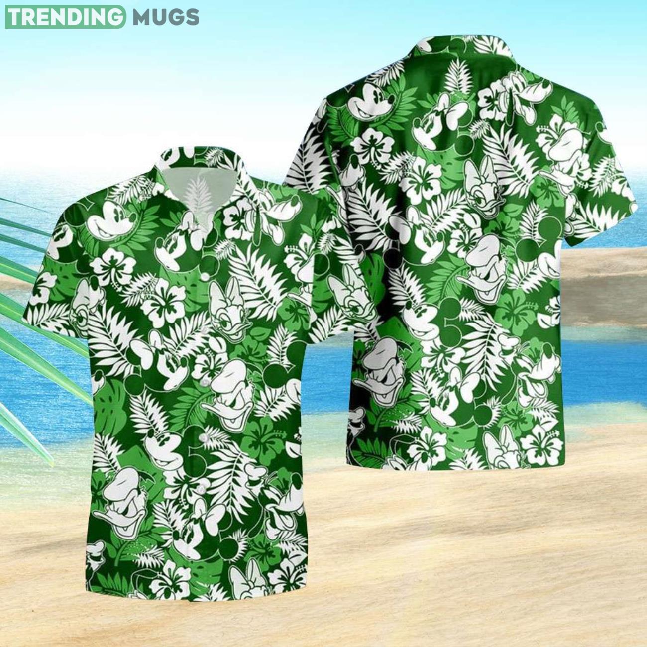 Green Cute Summer Gift Mickey And Friends Floral Hawaiian Shirt Product Photo 1 Green Cute Summer Gift Mickey And Friends Floral Hawaiian Shirt Product Photo 1