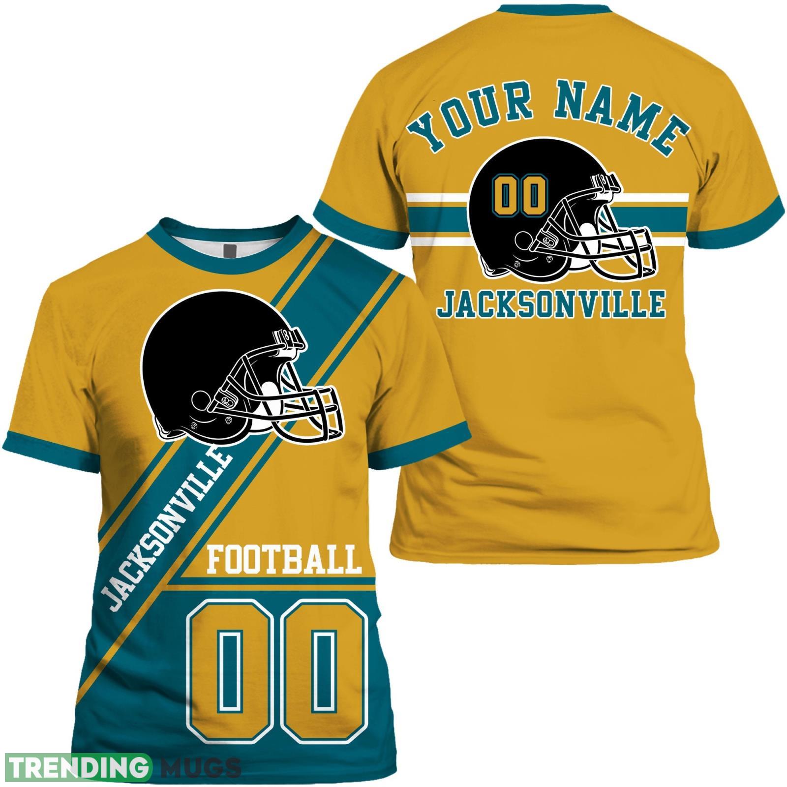 Jacksonville Custom Name And Number 3D T- Shirt Jacksonville Football Gift For Fans Product Photo 1 Jacksonville Custom Name And Number 3D T- Shirt Jacksonville Football Gift For Fans Product Photo 1