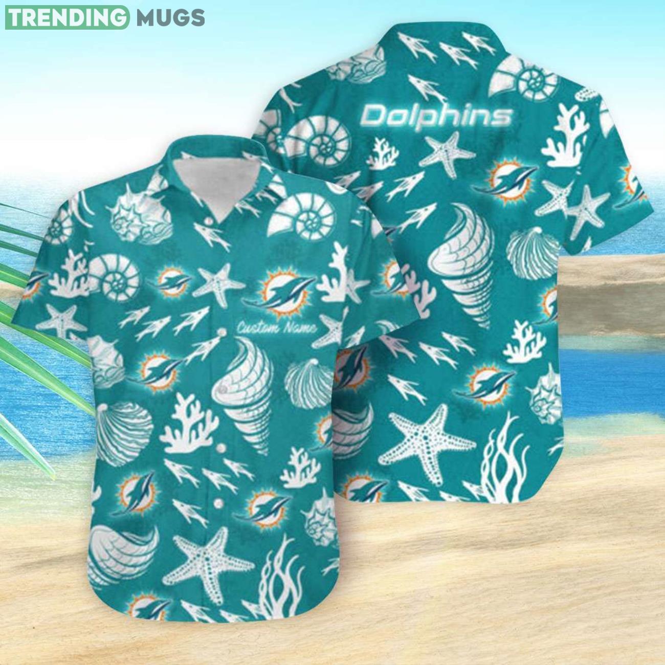 Miami Dolphins Cute Summer Gift Dolphins Under The Sea Custom Name Hawaiian Shirt Product Photo 1 Miami Dolphins Cute Summer Gift Dolphins Under The Sea Custom Name Hawaiian Shirt Product Photo 1