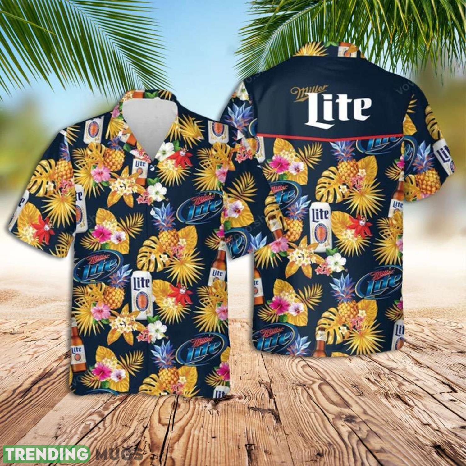 Miller Lite Beach Shirt Beer Pineapple Hawaiian Shirt Product Photo 1