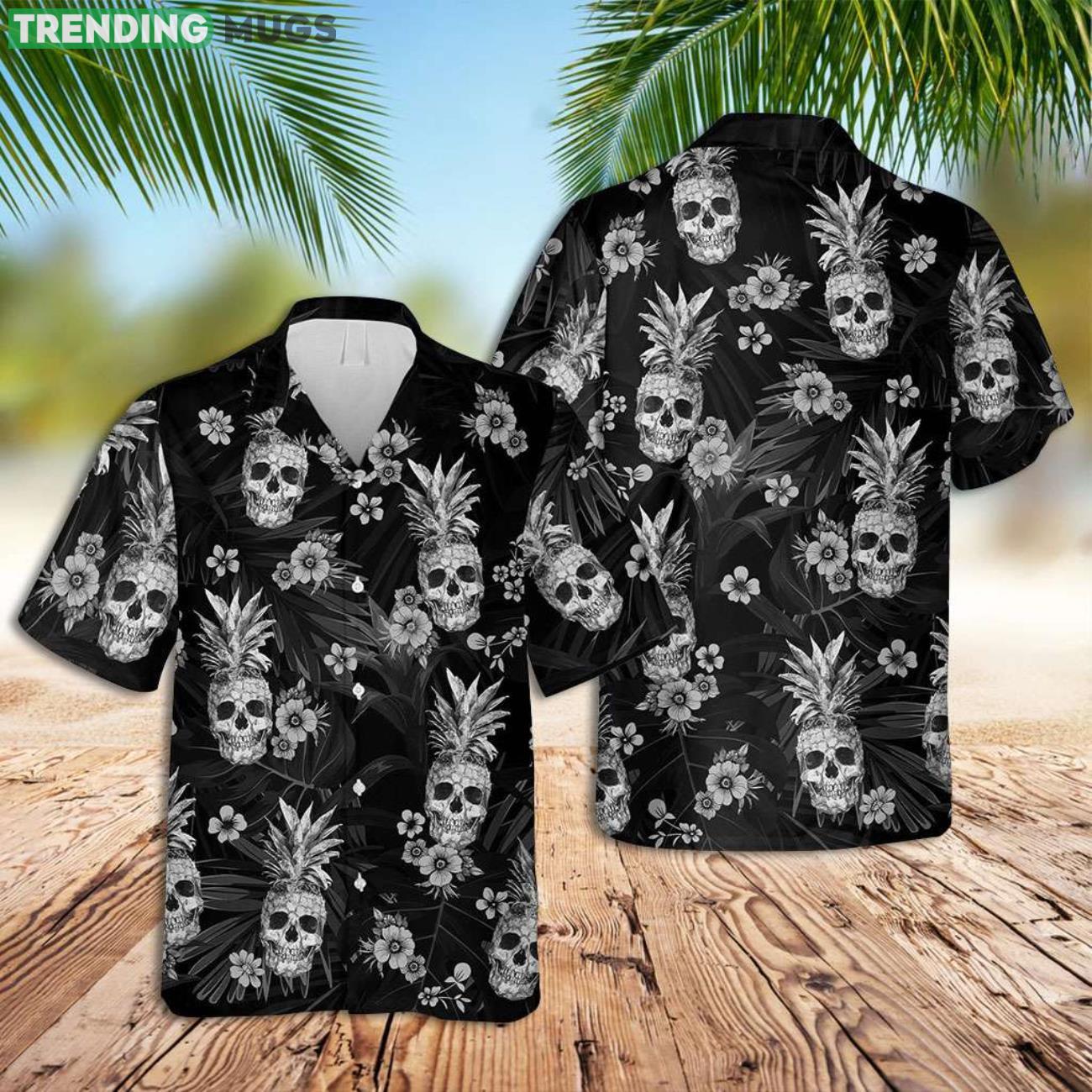Skull Beach Shirt Gothic Skull Hawaiian Shirt Product Photo 1 Skull Beach Shirt Gothic Skull Hawaiian Shirt Product Photo 1