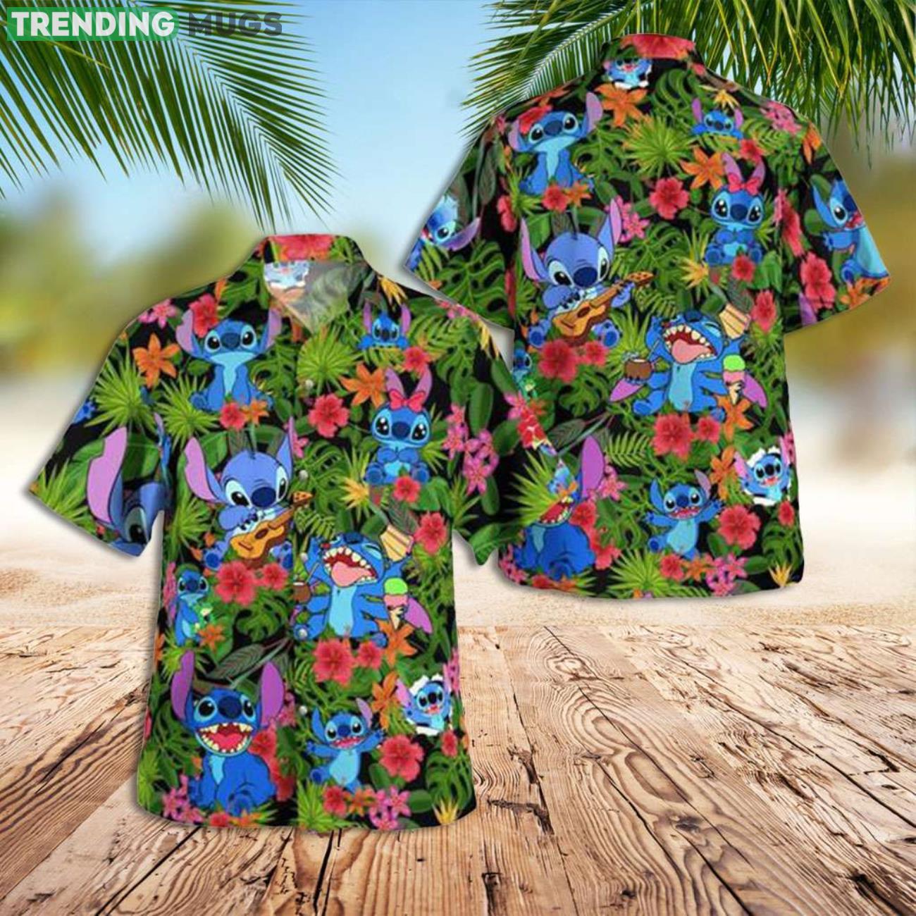 Stitch Cute Summer Gift Stitch Tropical Forest Hawaiian Shirt Product Photo 1 Stitch Cute Summer Gift Stitch Tropical Forest Hawaiian Shirt Product Photo 1