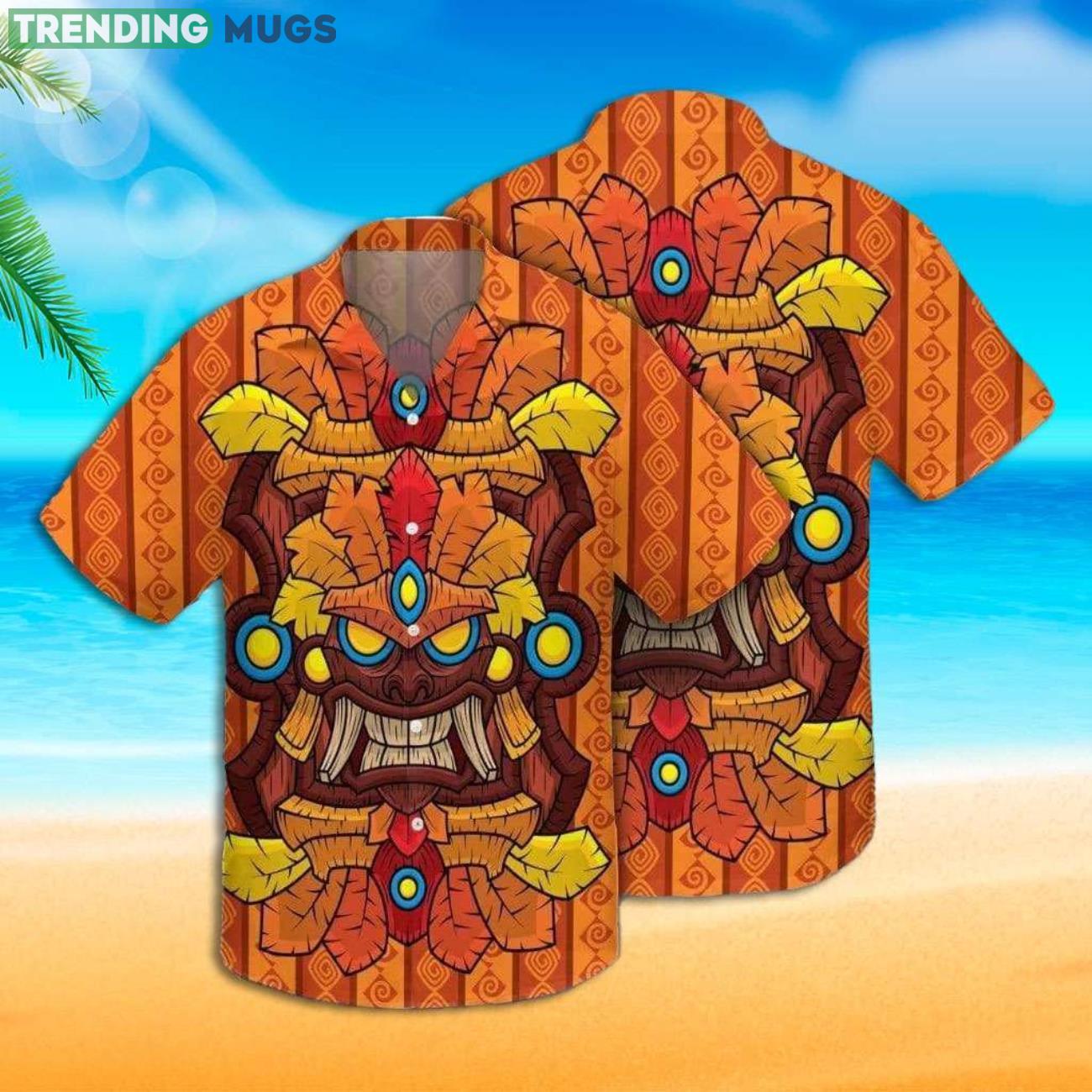 Tiki Cute Summer Gift Tiki Orange Hawaiian Shirt Product Photo 1 Tiki Cute Summer Gift Tiki Orange Hawaiian Shirt Product Photo 1