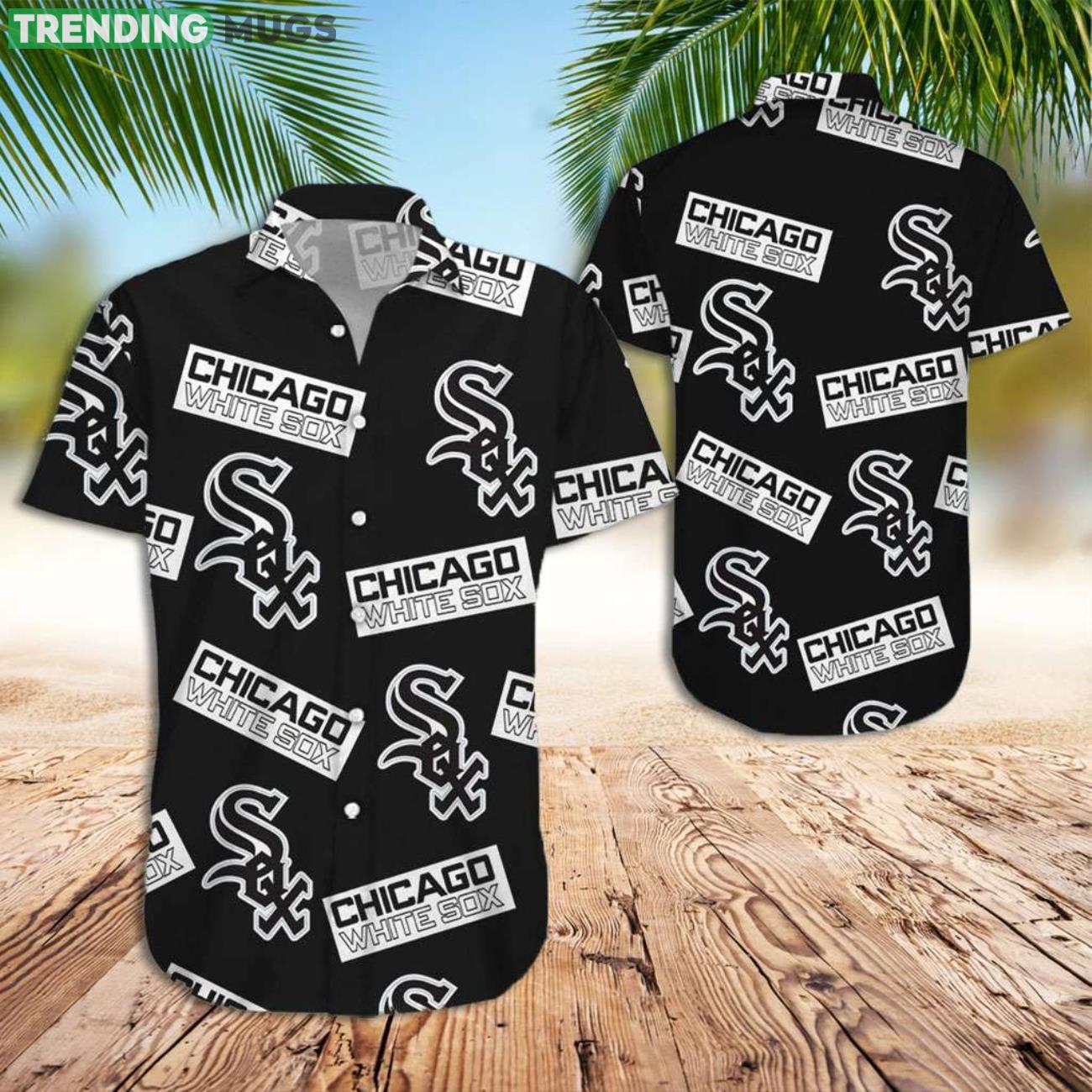 White Sox Beach Shirt Black And White Hawaiian Shirt Product Photo 1