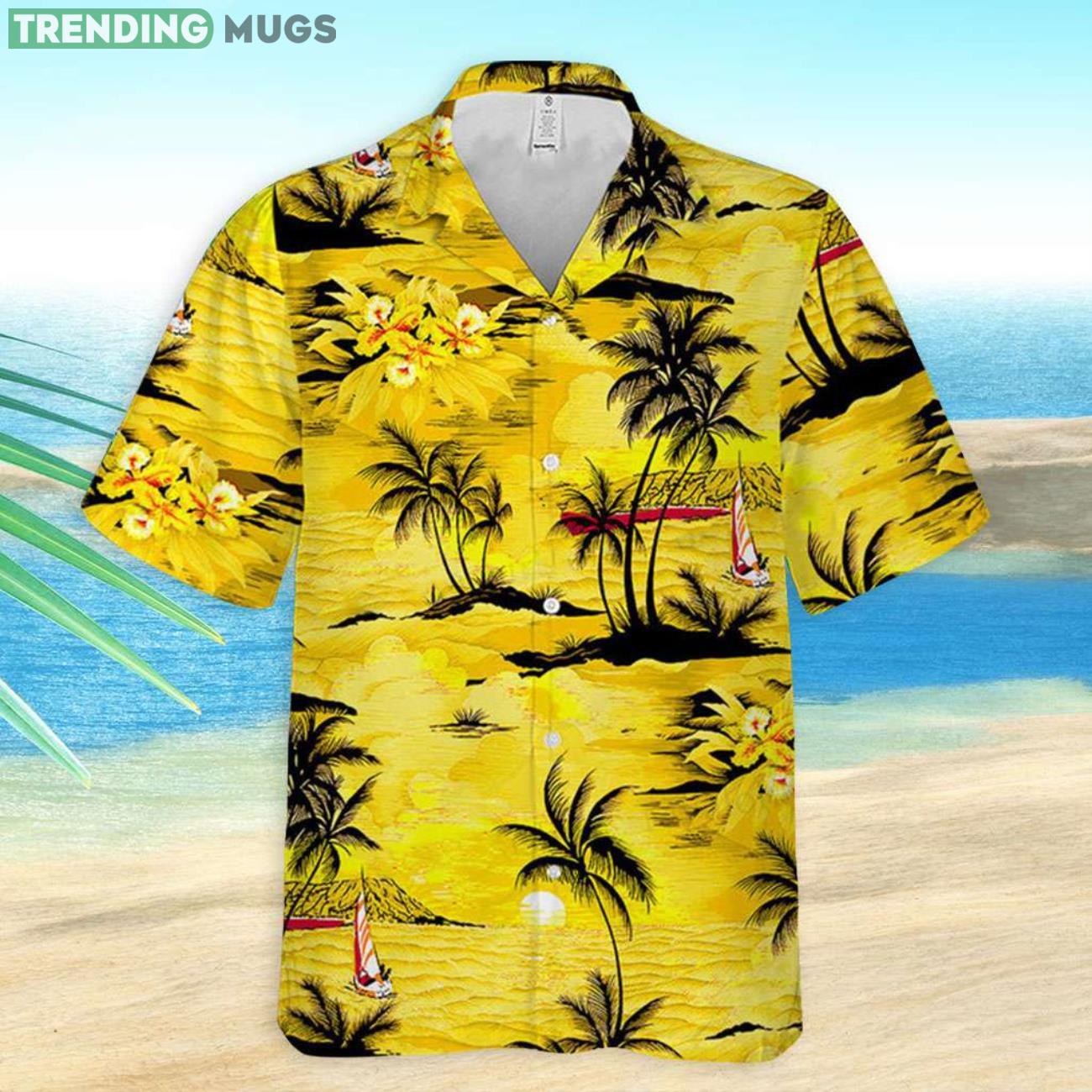 Yellow Cute Summer Gift Palm Tree Hawaiian Shirt Product Photo 1 Yellow Cute Summer Gift Palm Tree Hawaiian Shirt Product Photo 1